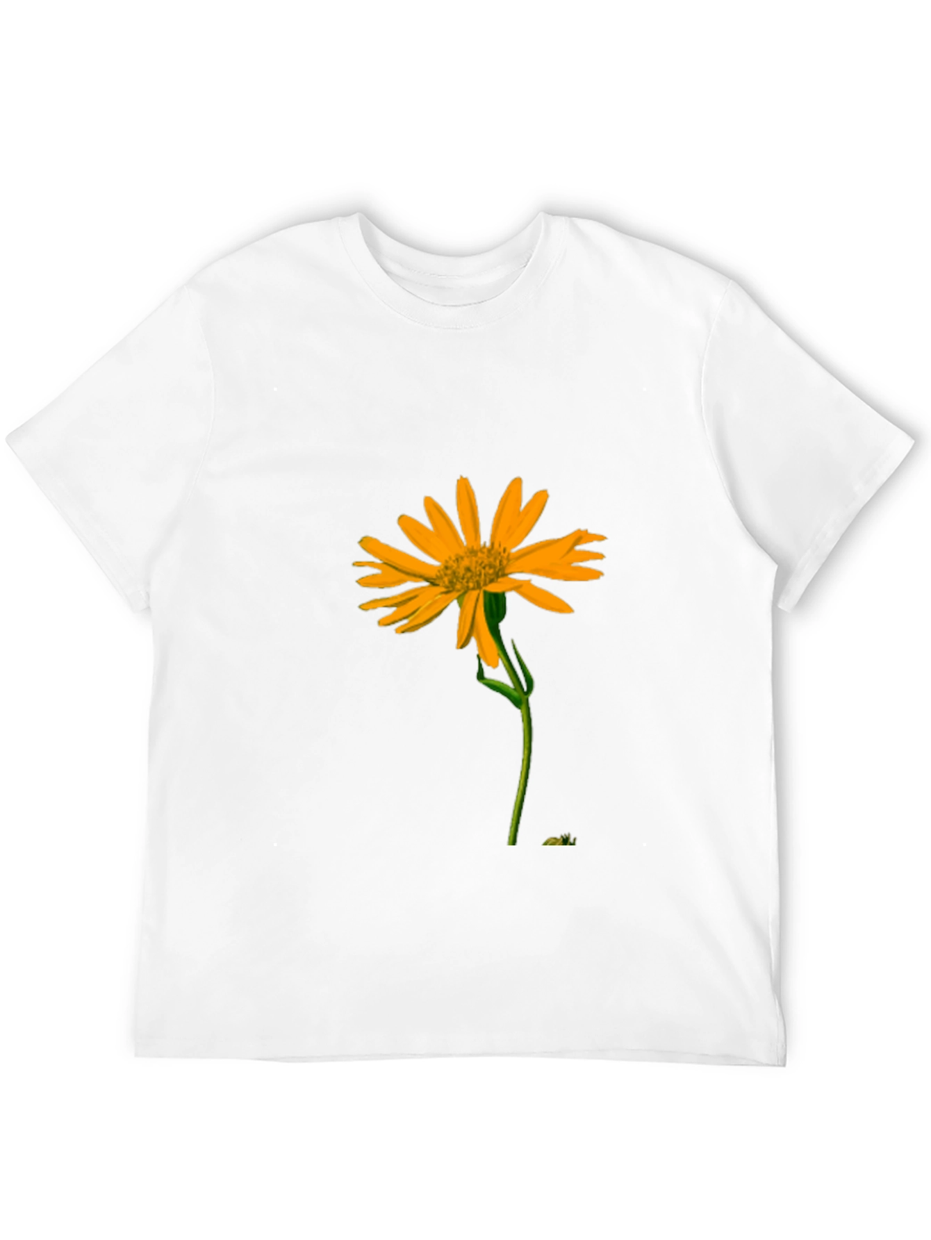 Black T-Shirt with Vibrant Yellow Flower Graphic