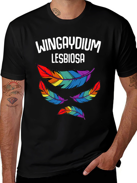 Wingaydium Lesbiosa T-Shirt - Pride Feather Design