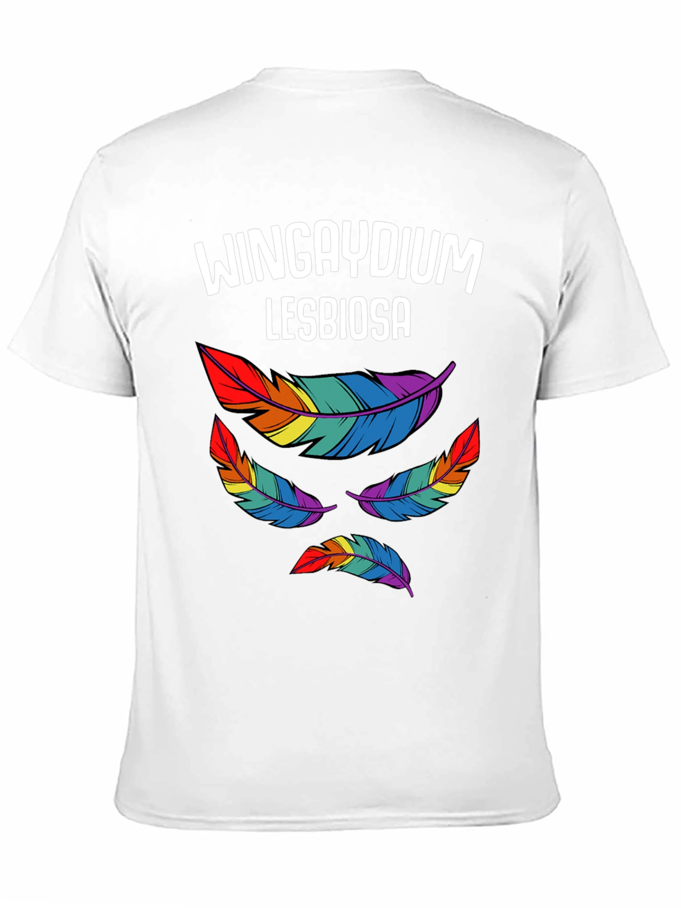 Wingaydium Lesbiosa T-Shirt - Pride Feather Design