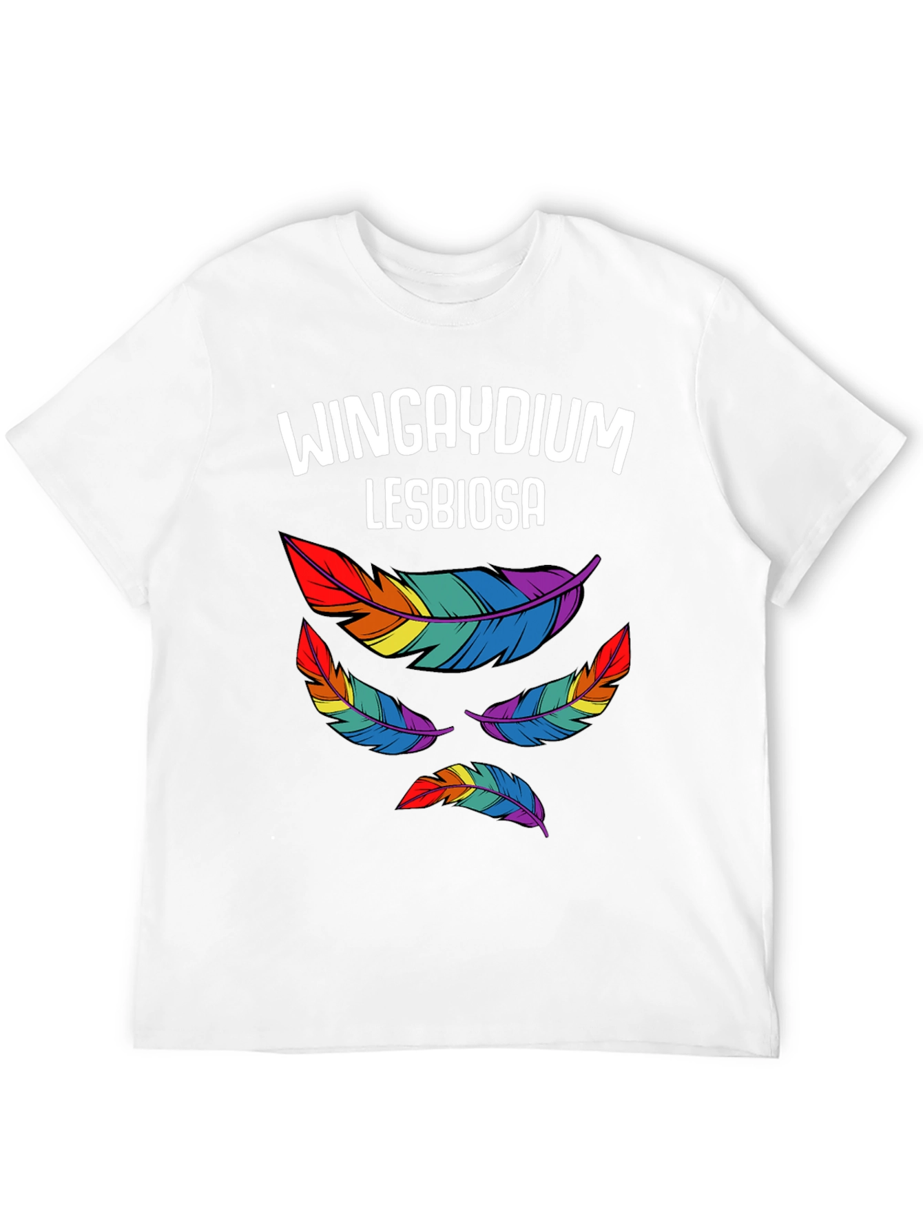 Wingaydium Lesbiosa T-Shirt - Pride Feather Design