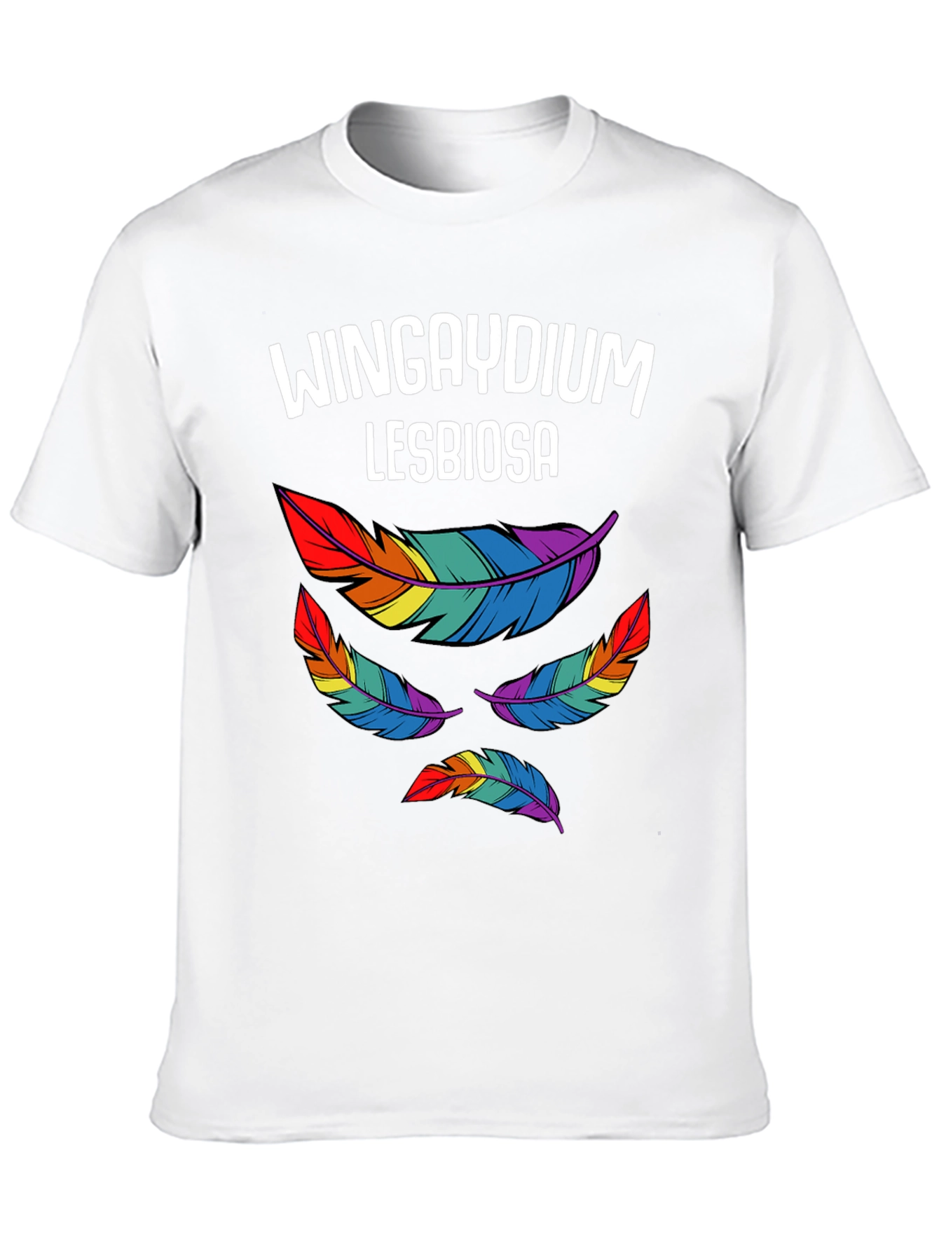 Wingaydium Lesbiosa T-Shirt - Pride Feather Design