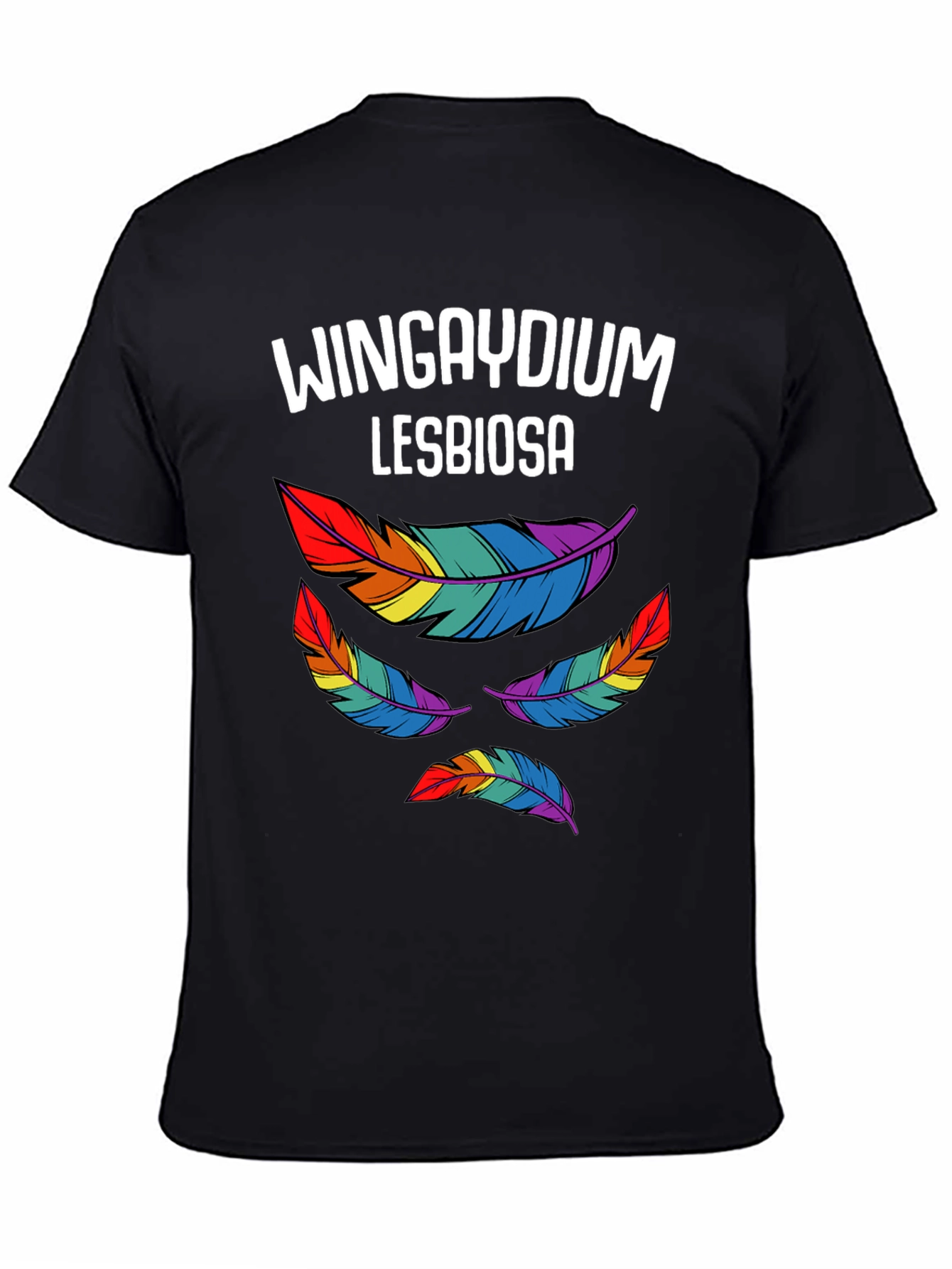 Wingaydium Lesbiosa T-Shirt - Pride Feather Design