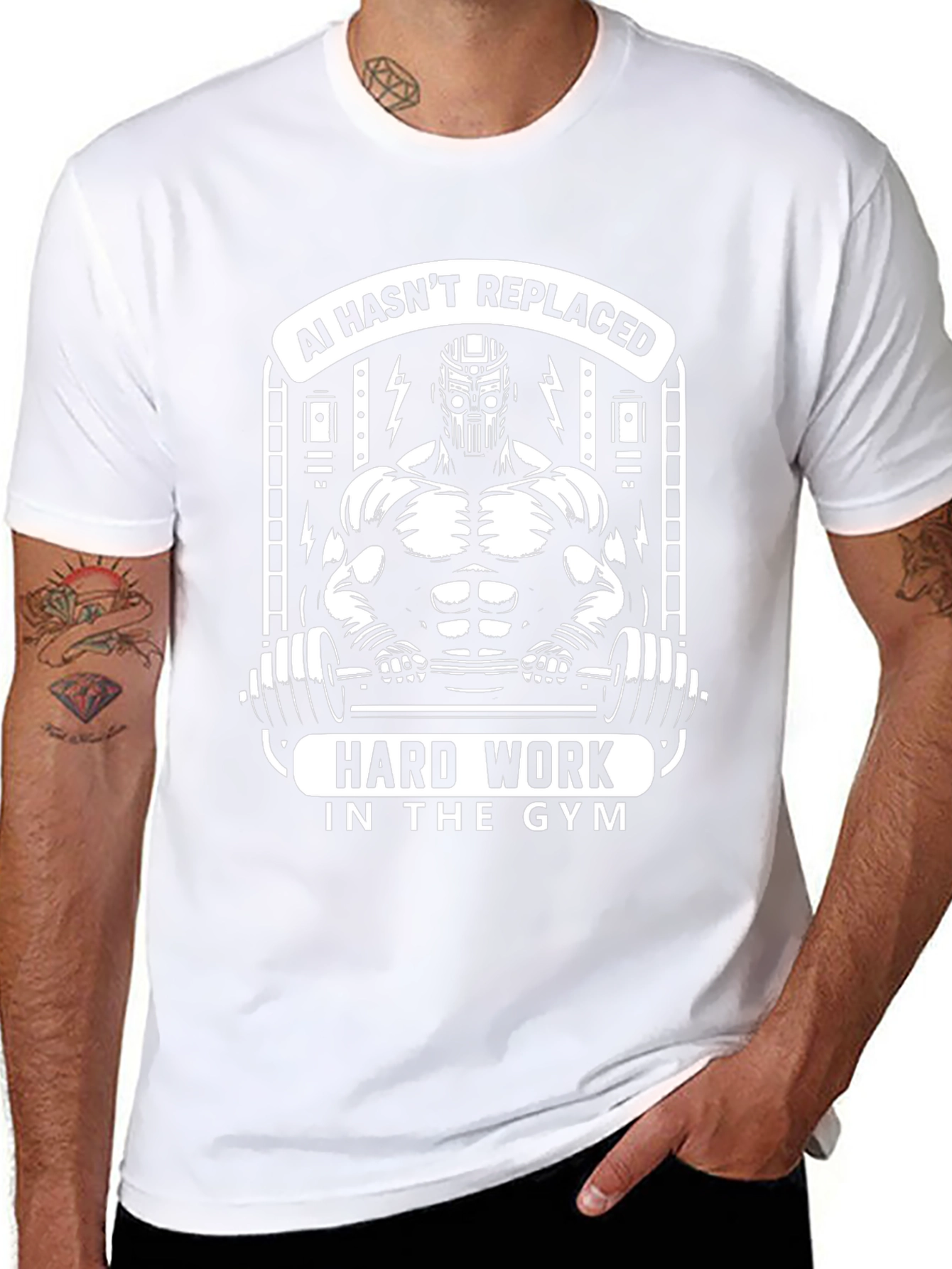 AI Hasnt Replaced Hard Work Gym T-Shirt