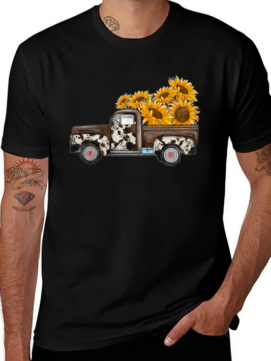 Sunflower Truck Graphic Tee - Casual Comfort