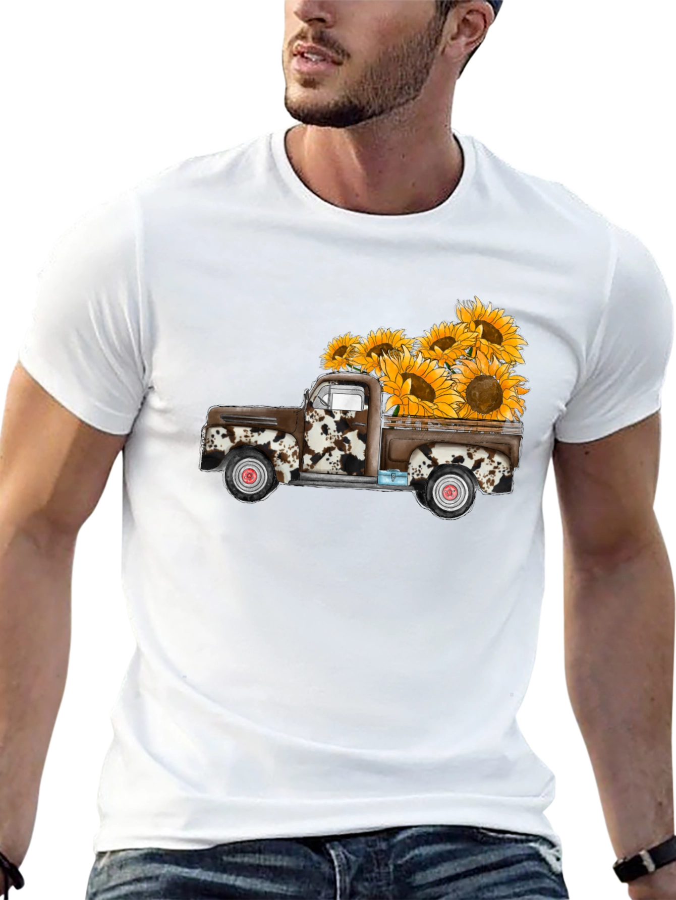 Sunflower Truck Graphic Tee - Casual Comfort