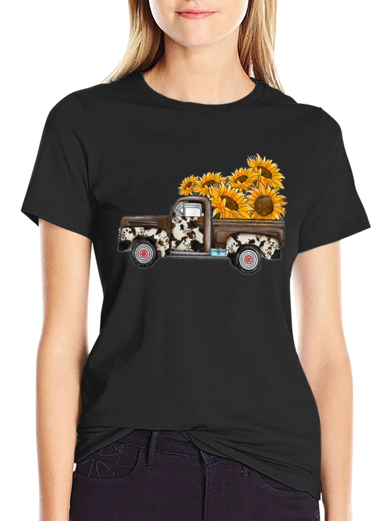 Sunflower Truck Graphic Tee - Casual Comfort