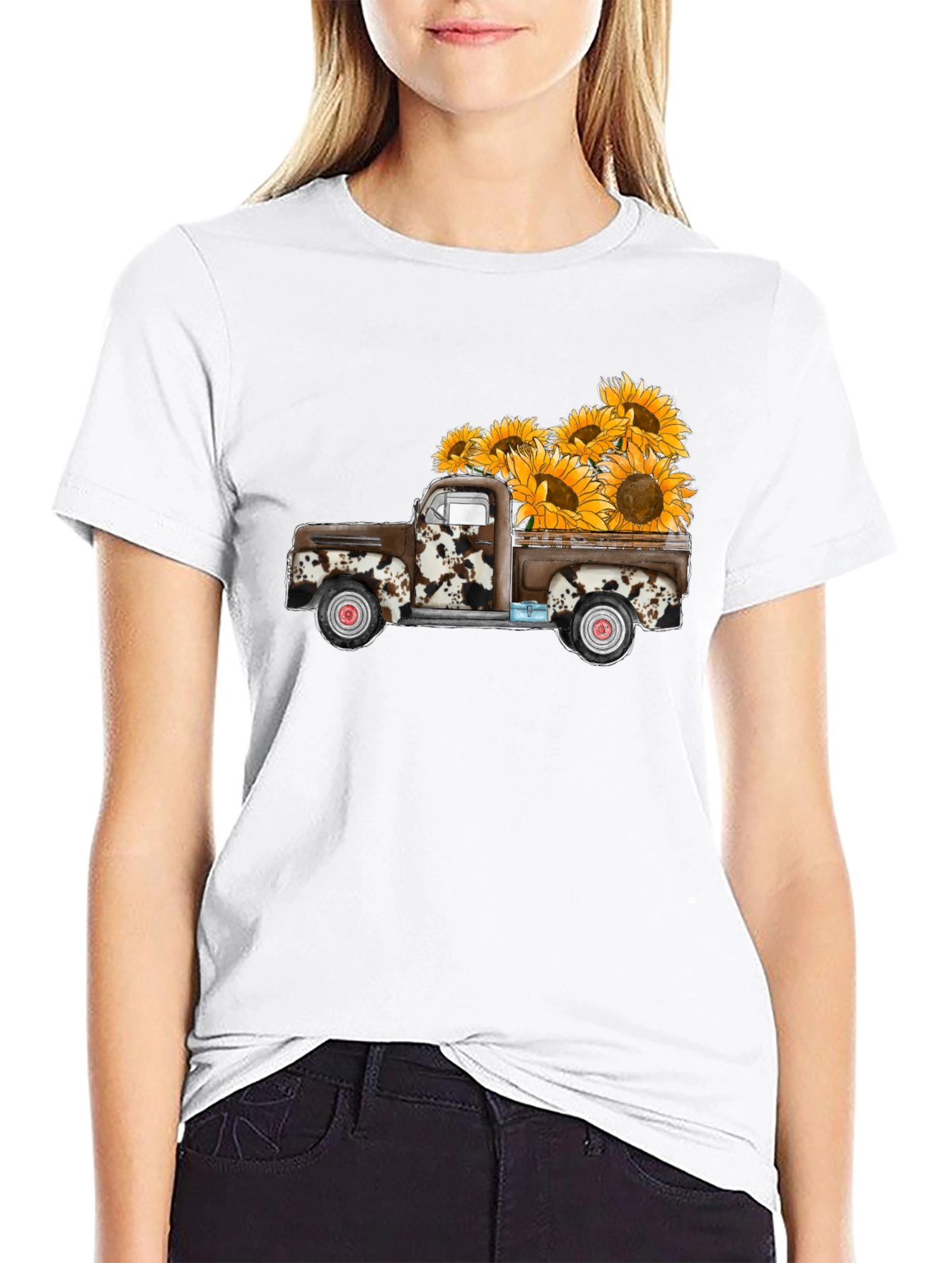 Sunflower Truck Graphic Tee - Casual Comfort