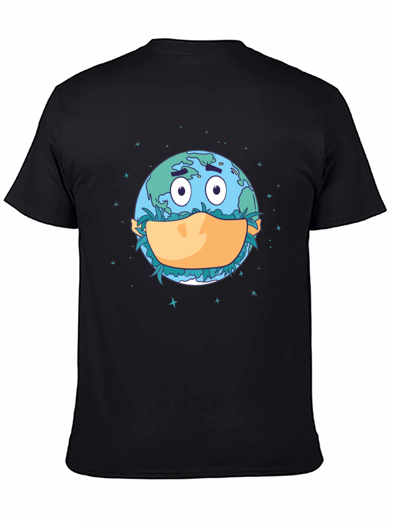 Earth Wearing Mask Graphic T-Shirt