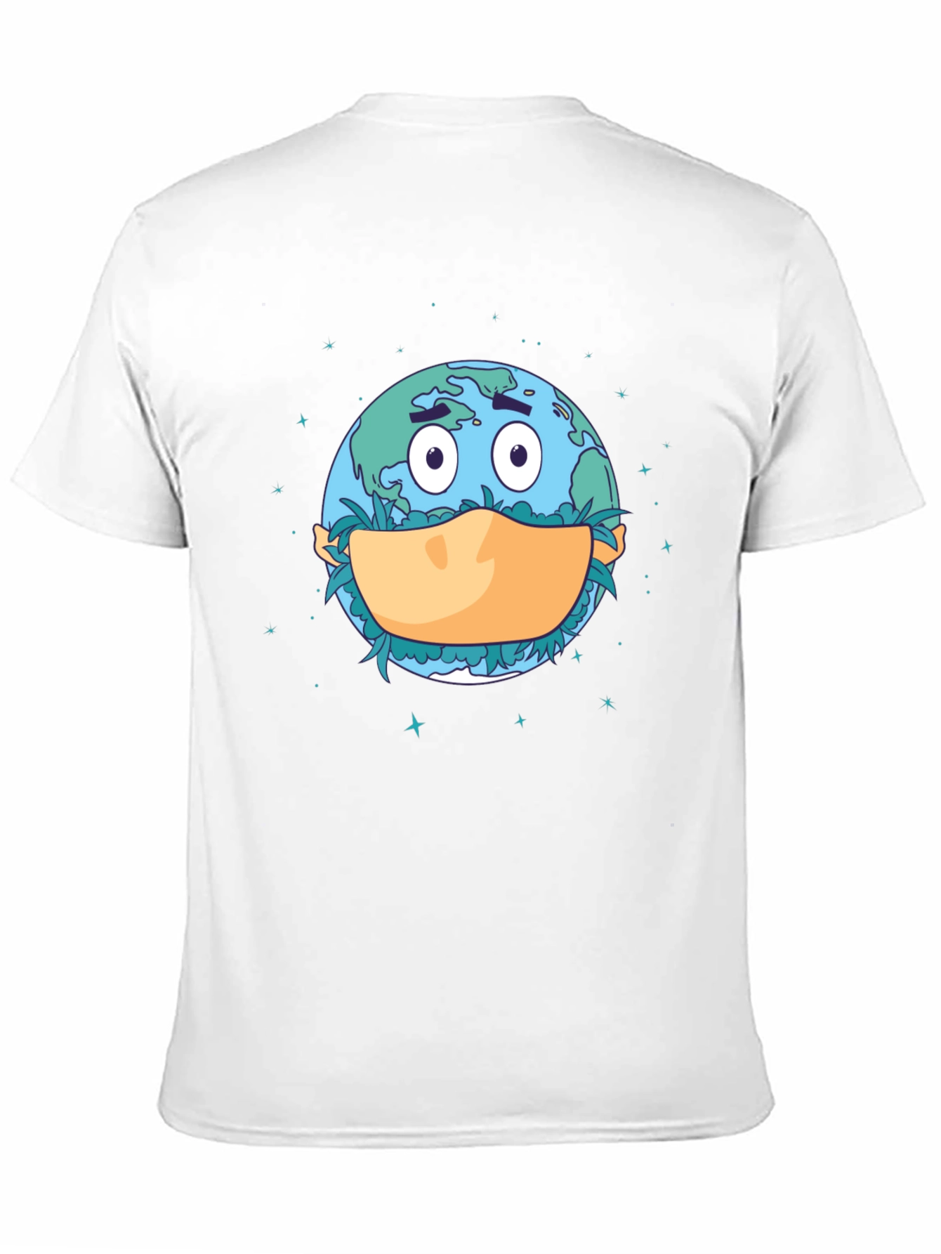 Earth Wearing Mask Graphic T-Shirt