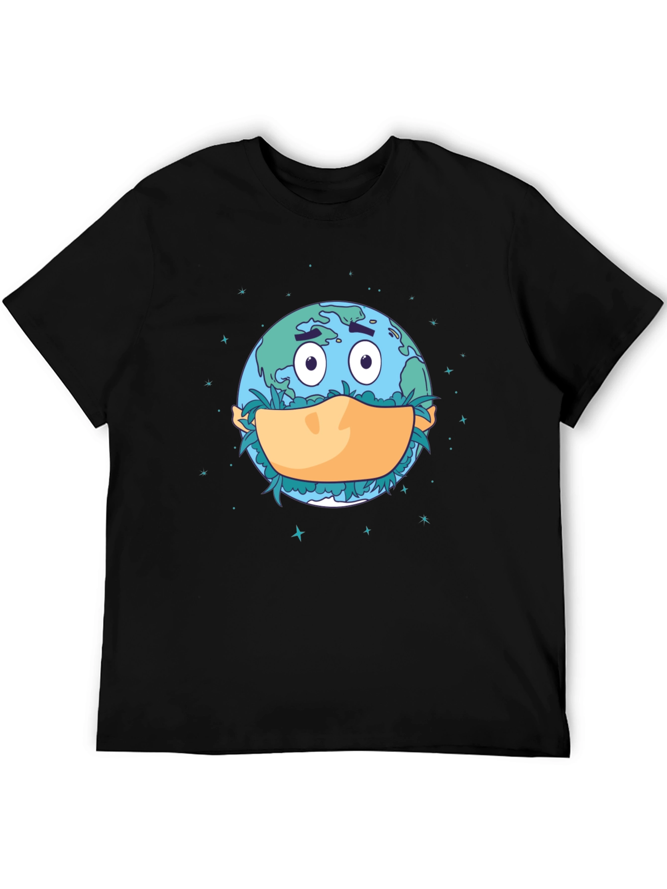 Earth Wearing Mask Graphic T-Shirt