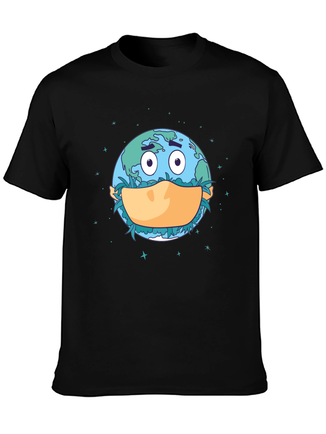 Earth Wearing Mask Graphic T-Shirt
