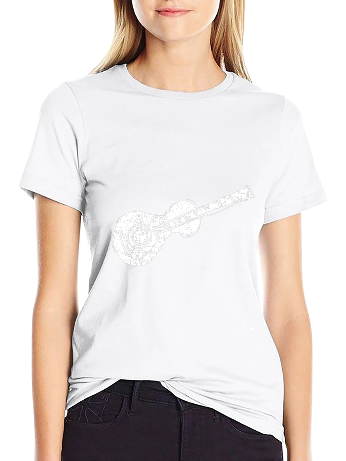 Distressed Guitar Graphic T-Shirt - Black