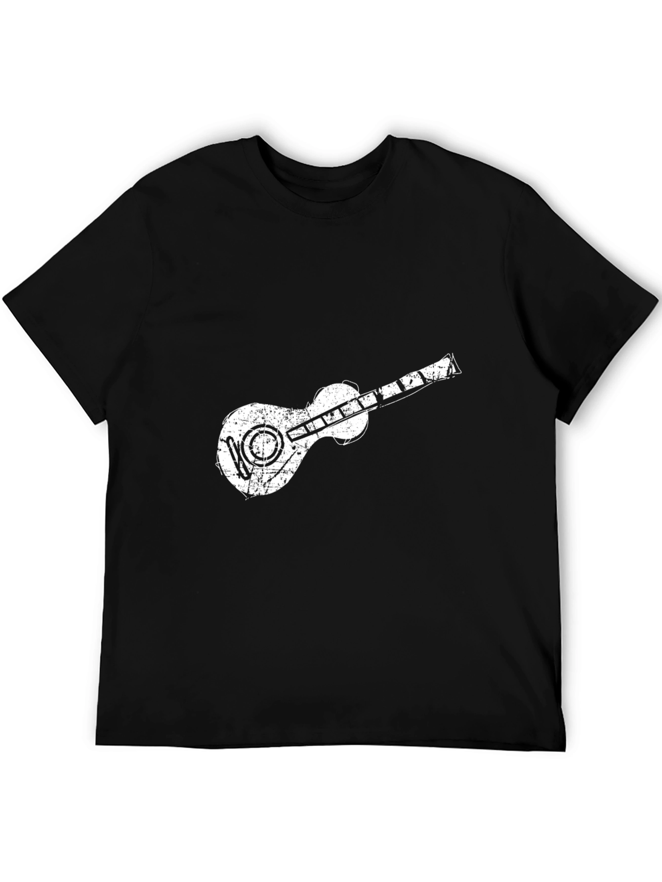 Distressed Guitar Graphic T-Shirt - Black