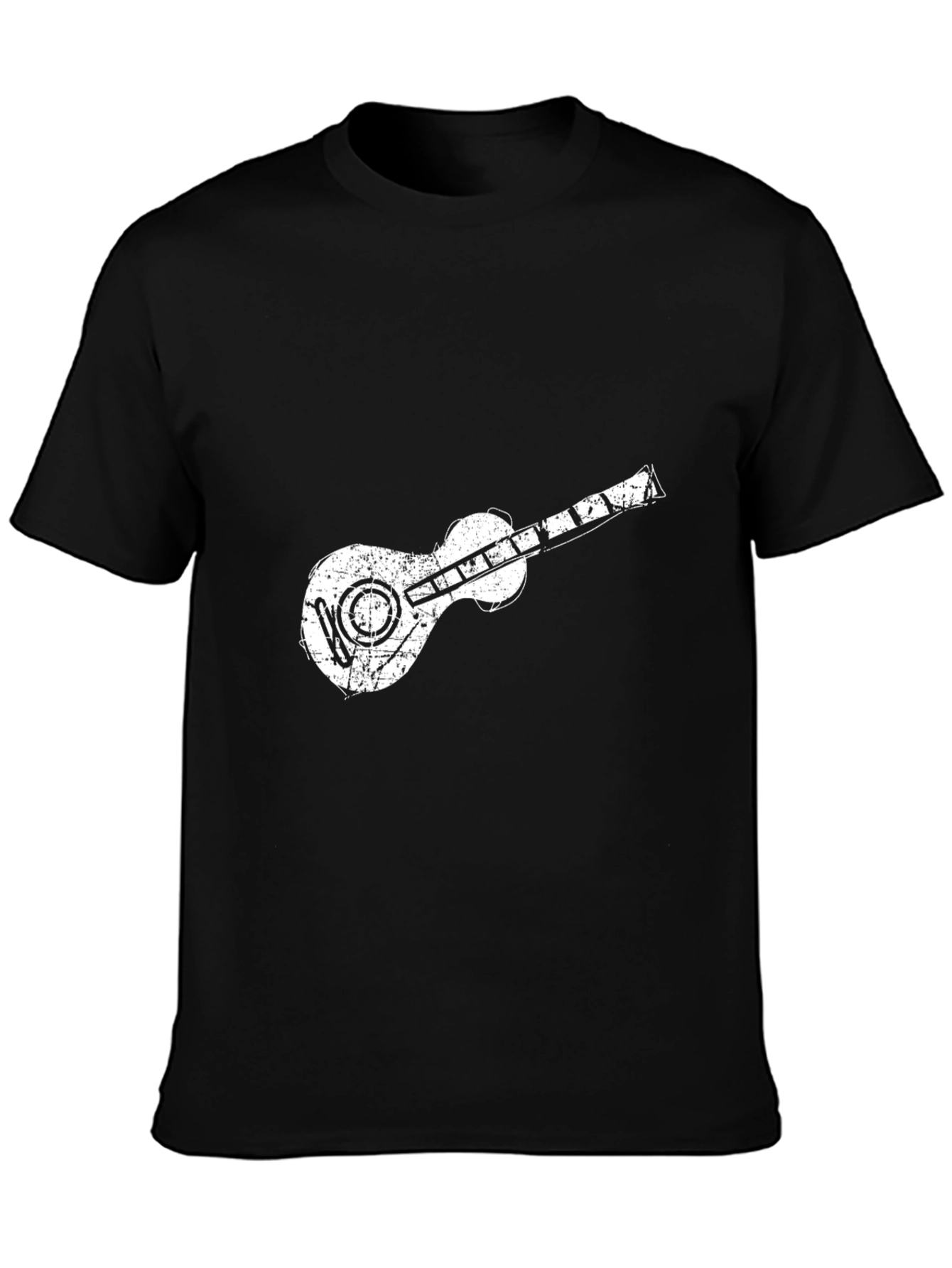 Distressed Guitar Graphic T-Shirt - Black