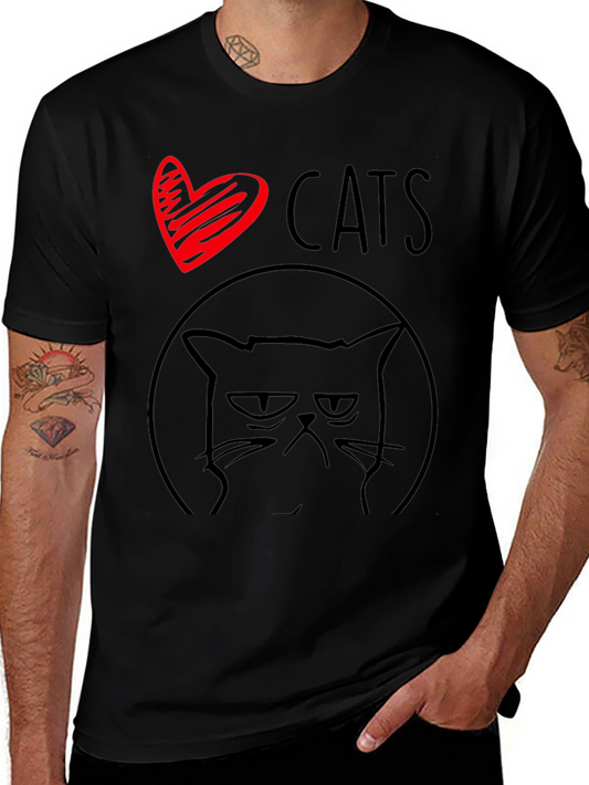 I Heart Cats Grumpy Cat Graphic Tee - Black