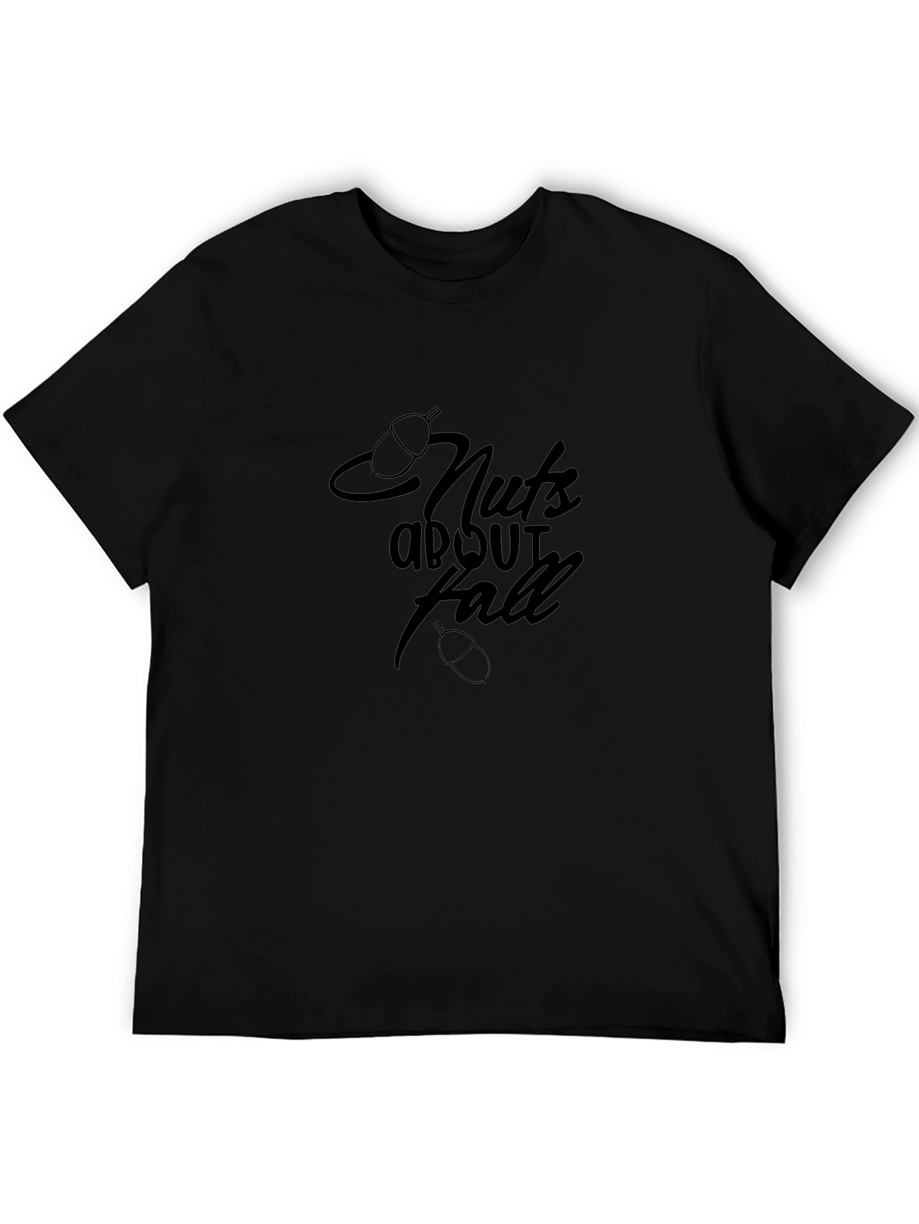 Nuts About Fall Black Graphic T-Shirt