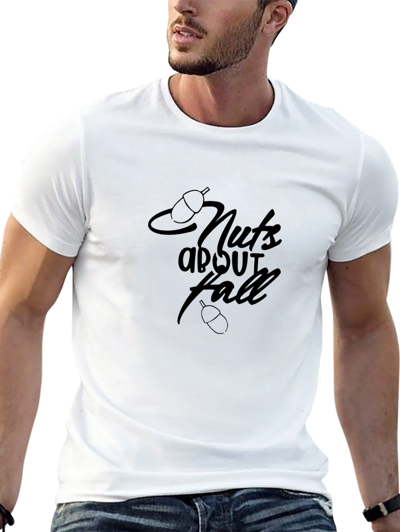 Nuts About Fall Black Graphic T-Shirt