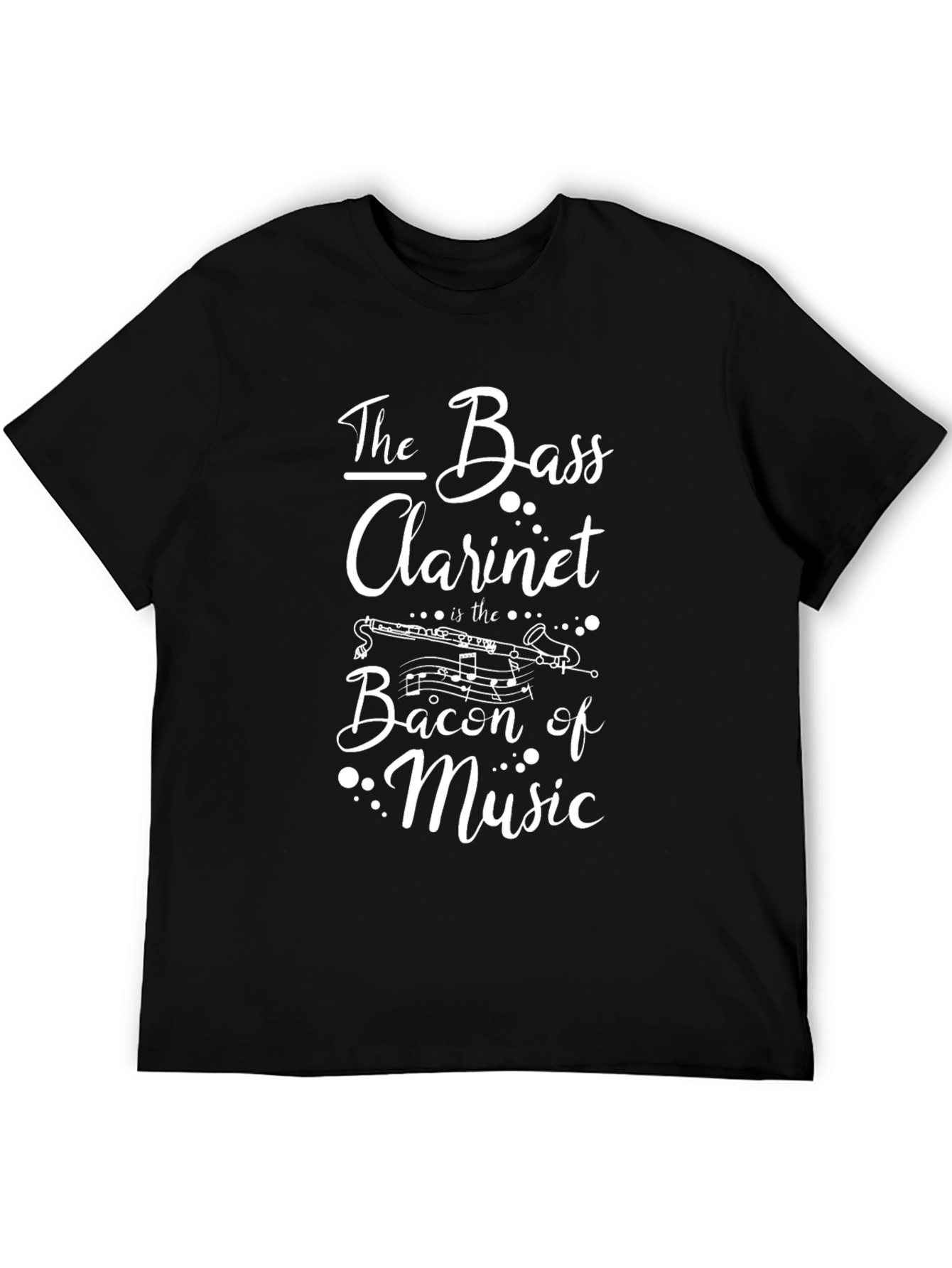 The Bass Clarinet Bacon of Music Black T-Shirt