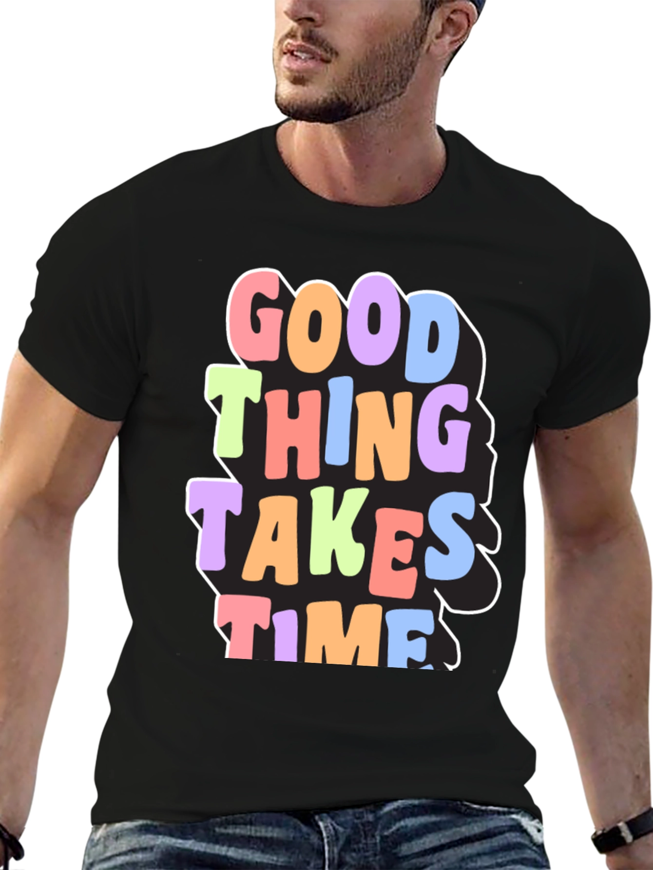 Good Things Take Time Graphic Tee - Black
