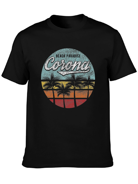 Retro Corona Beach Paradise Graphic T-Shirt