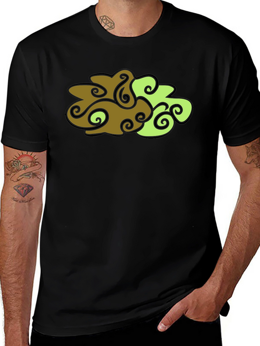 Abstract Cloud Design Black T-Shirt