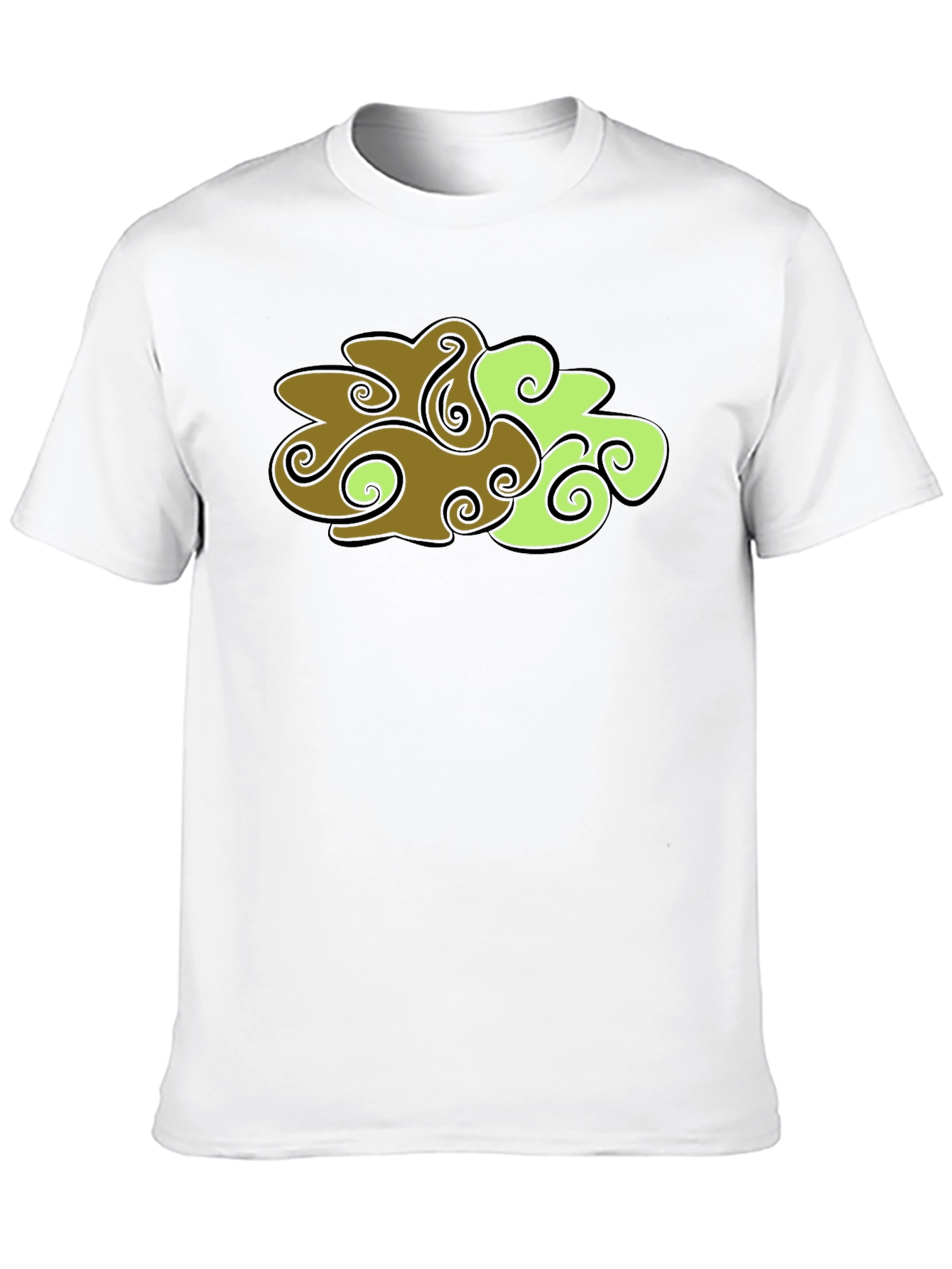 Abstract Cloud Design Black T-Shirt