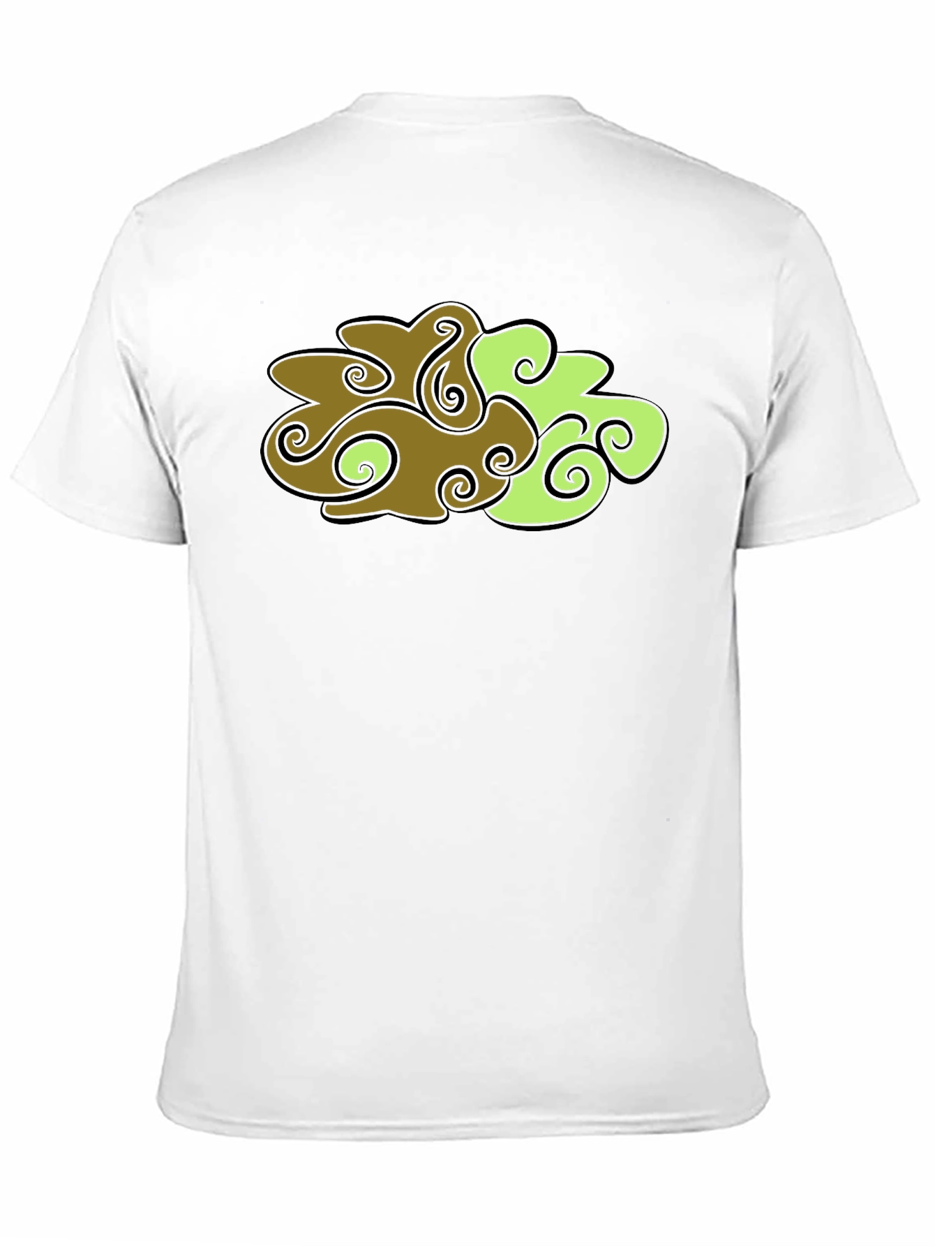 Abstract Cloud Design Black T-Shirt