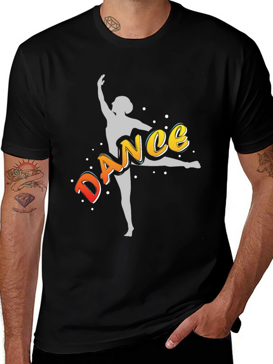 Dance Graphic T-Shirt - Black Cotton Blend Tee