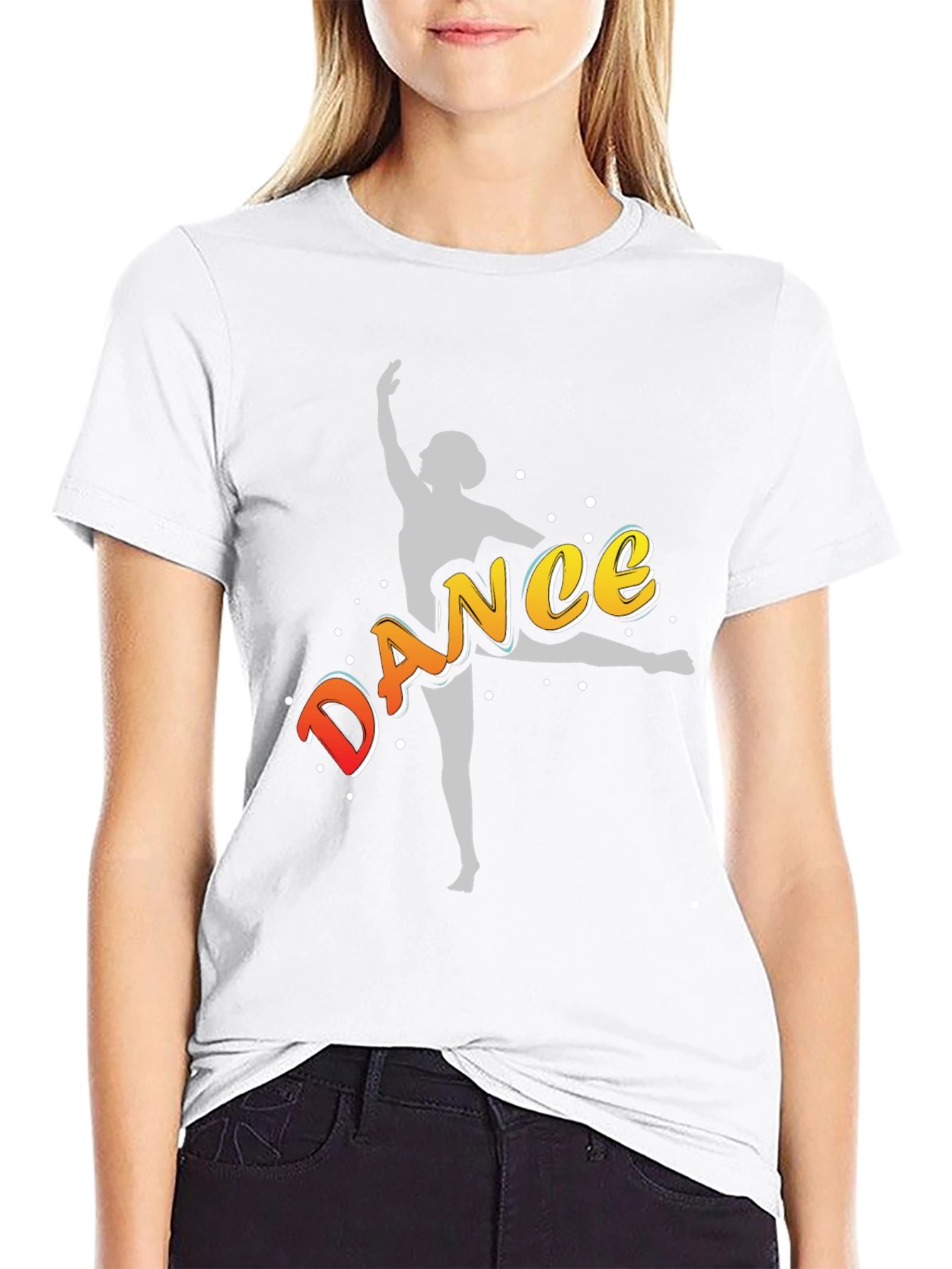 Dance Graphic T-Shirt - Black Cotton Blend Tee