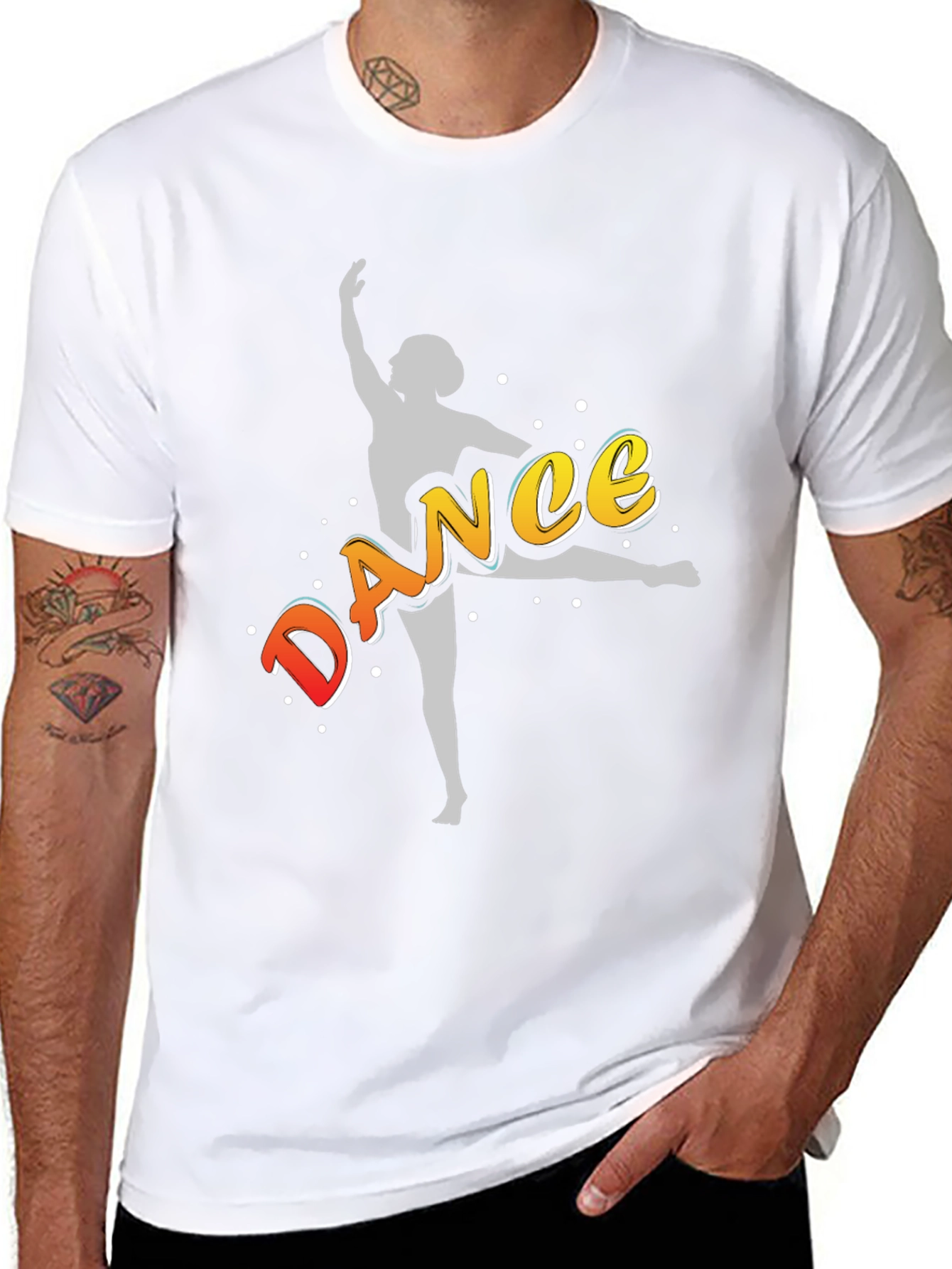 Dance Graphic T-Shirt - Black Cotton Blend Tee