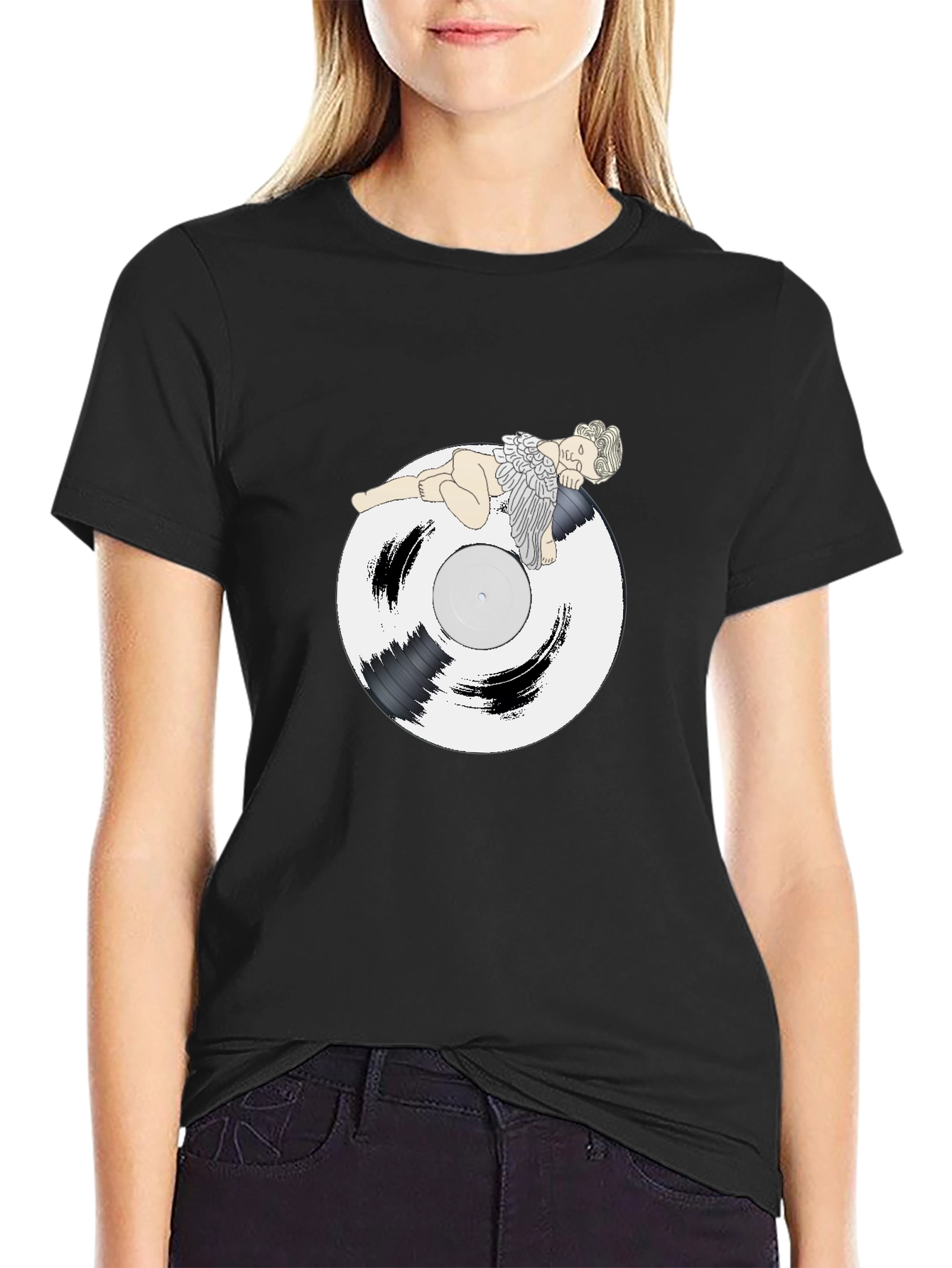 Angel Vinyl Record Graphic T-Shirt