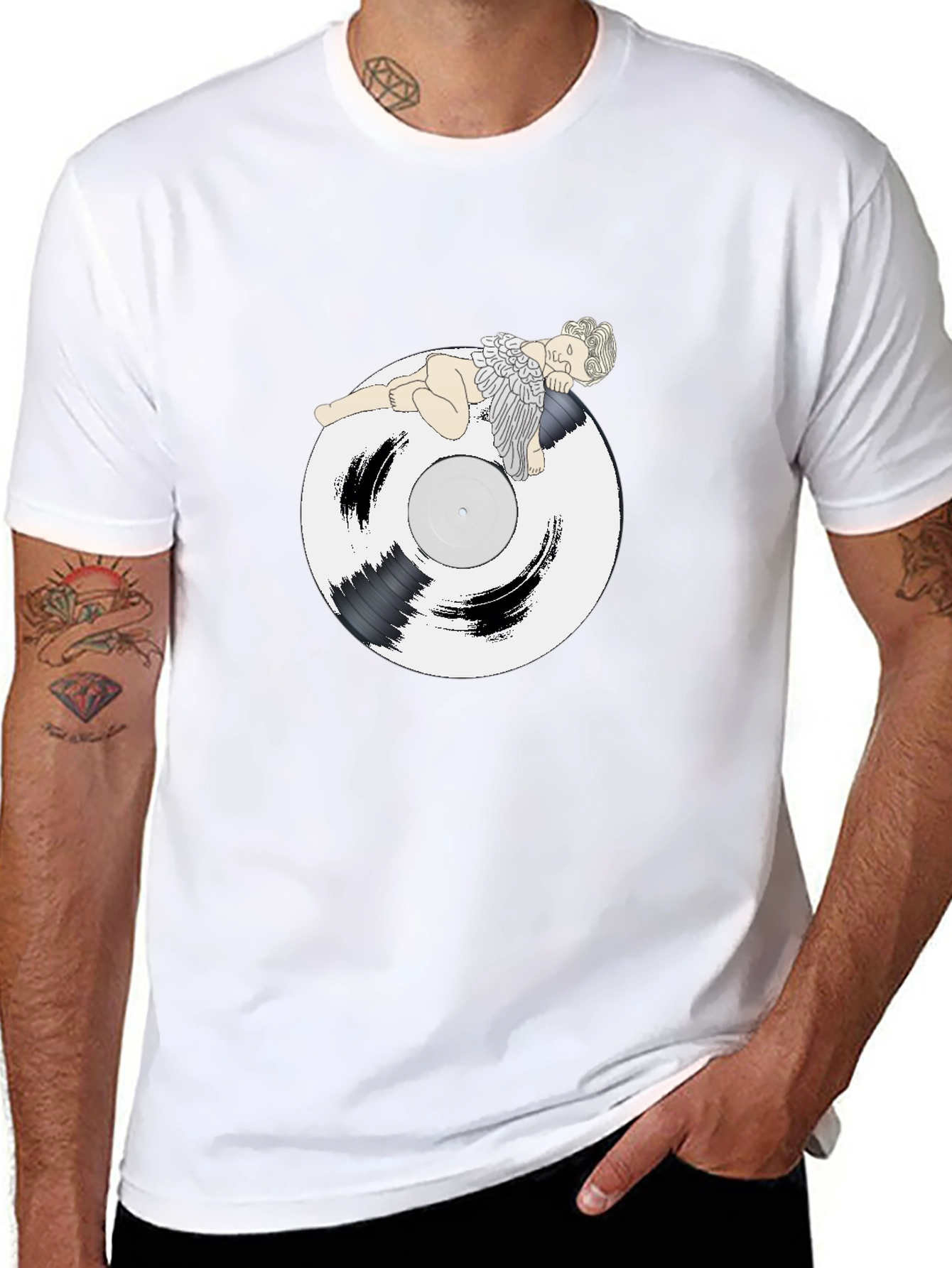 Angel Vinyl Record Graphic T-Shirt