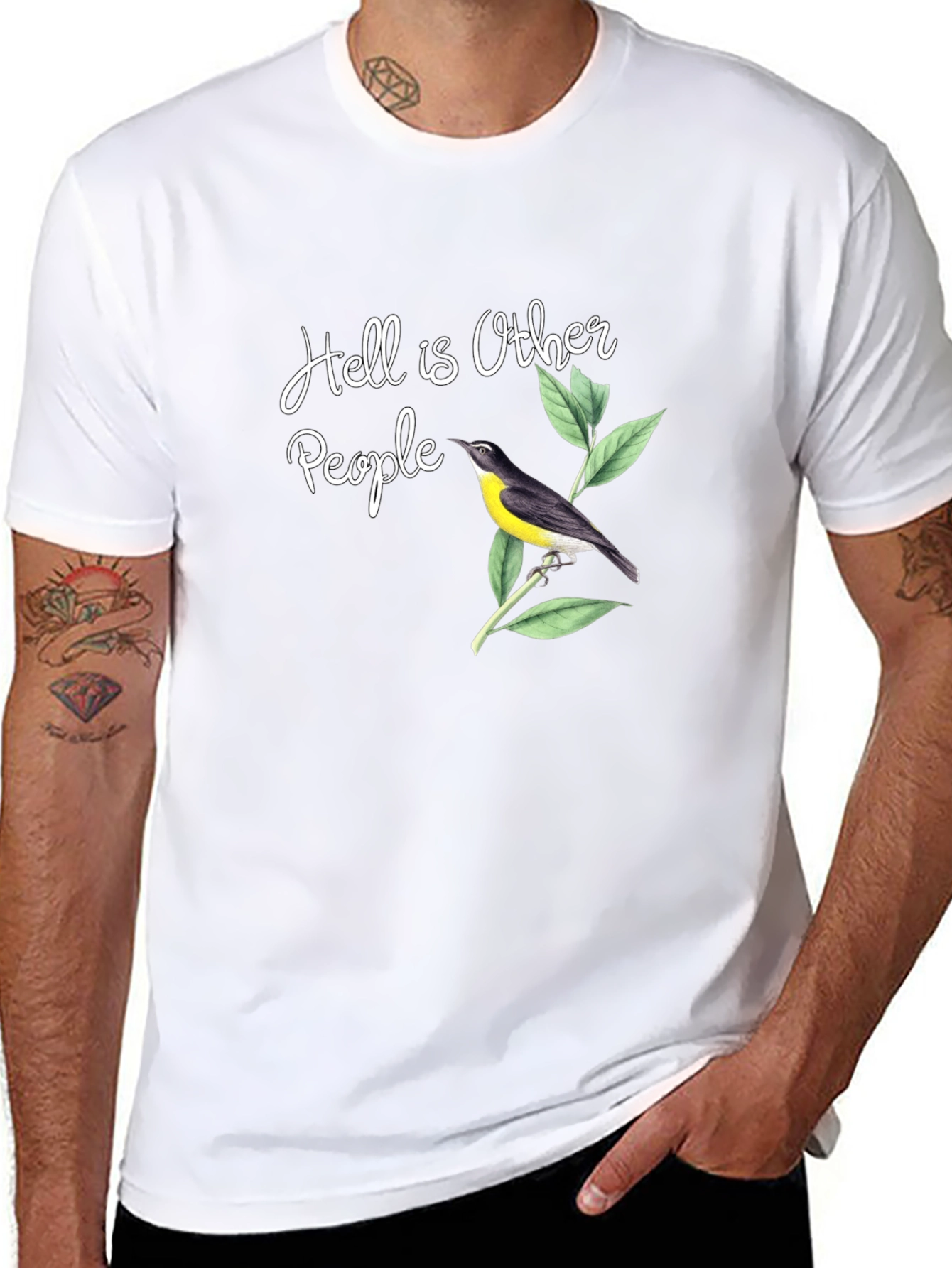 Hell is Other People Bird T-Shirt