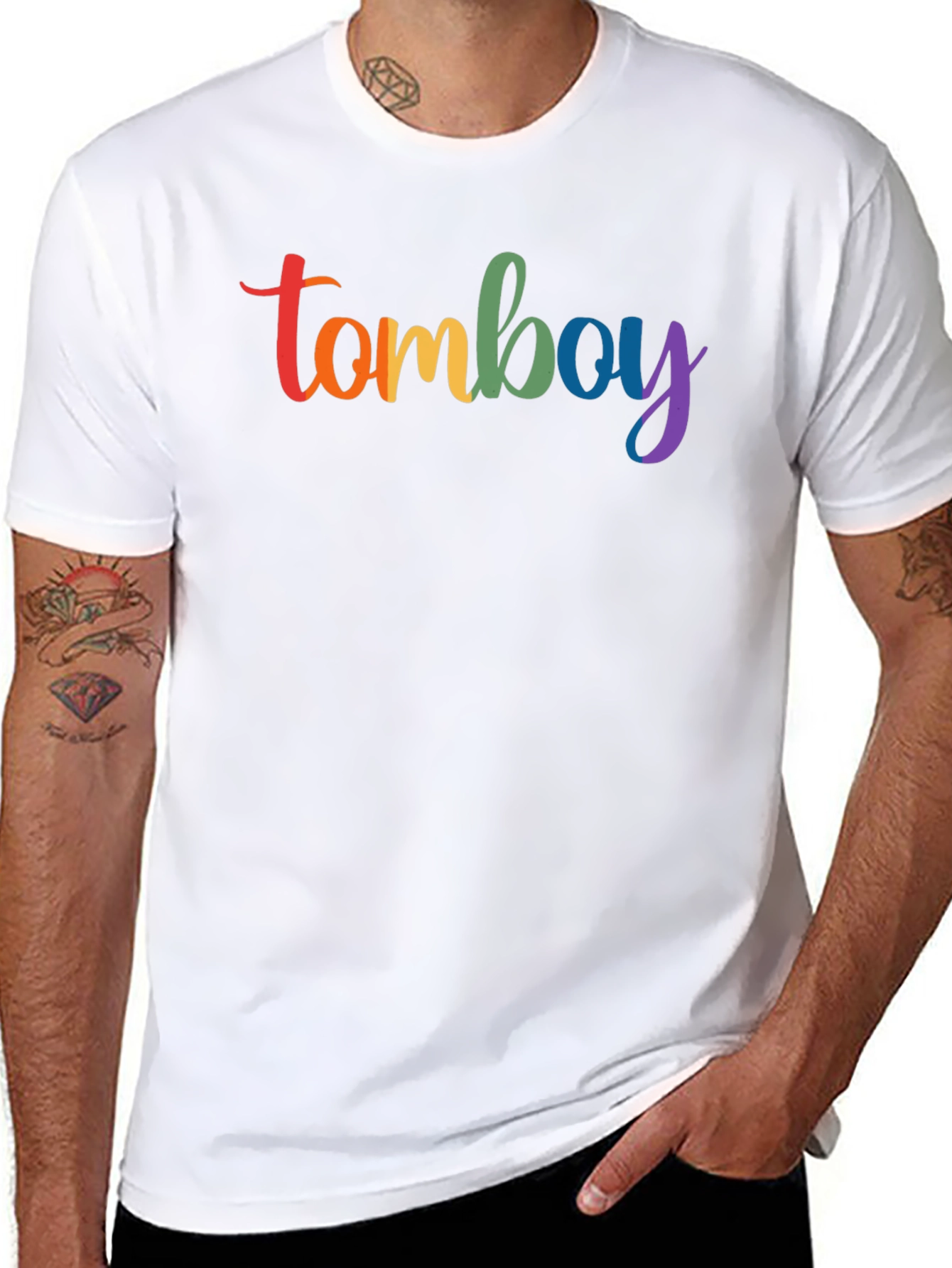 Rainbow Tomboy Graphic Black T-Shirt
