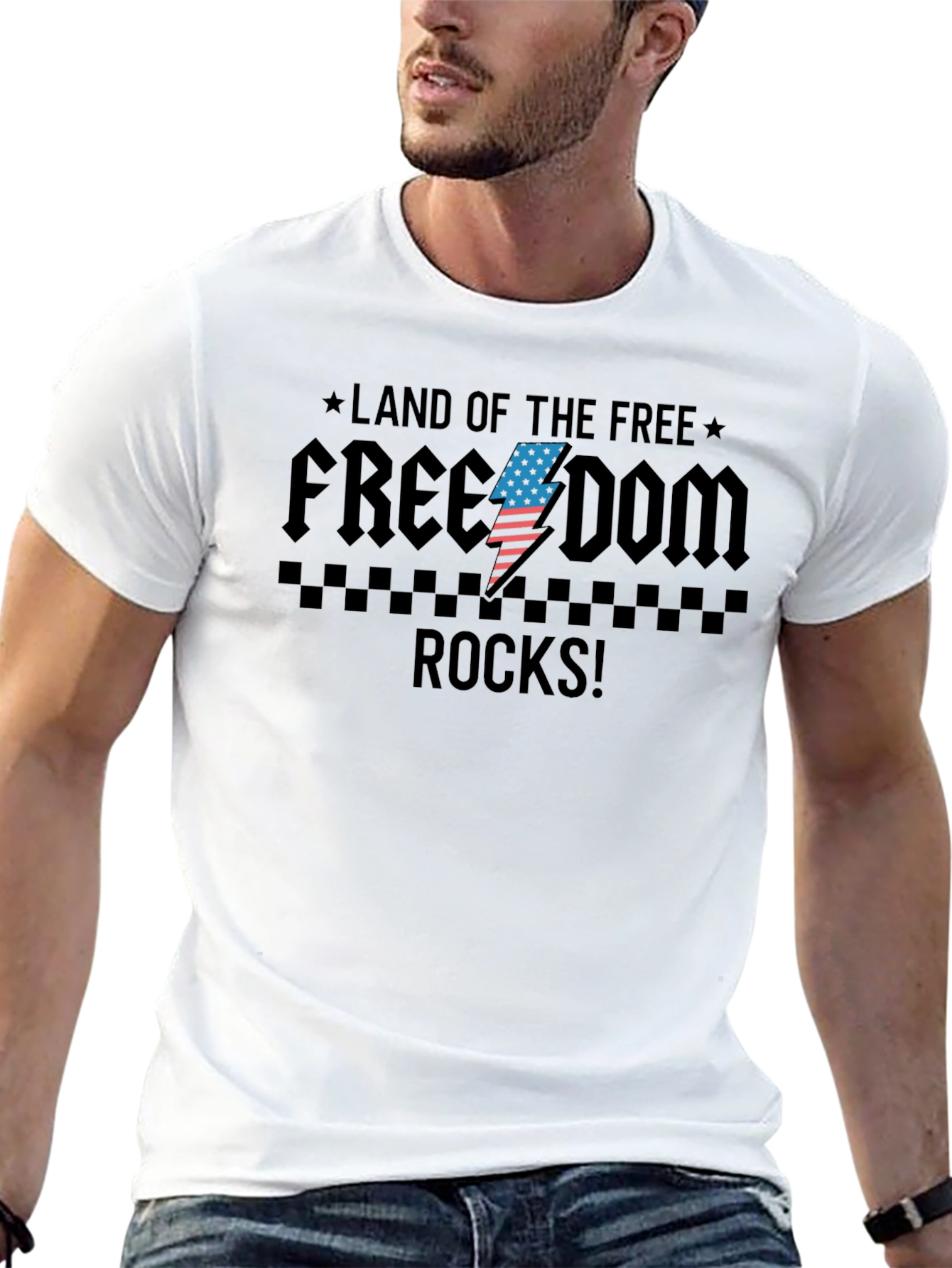Freedom Rocks Graphic T-Shirt - Patriotic Design