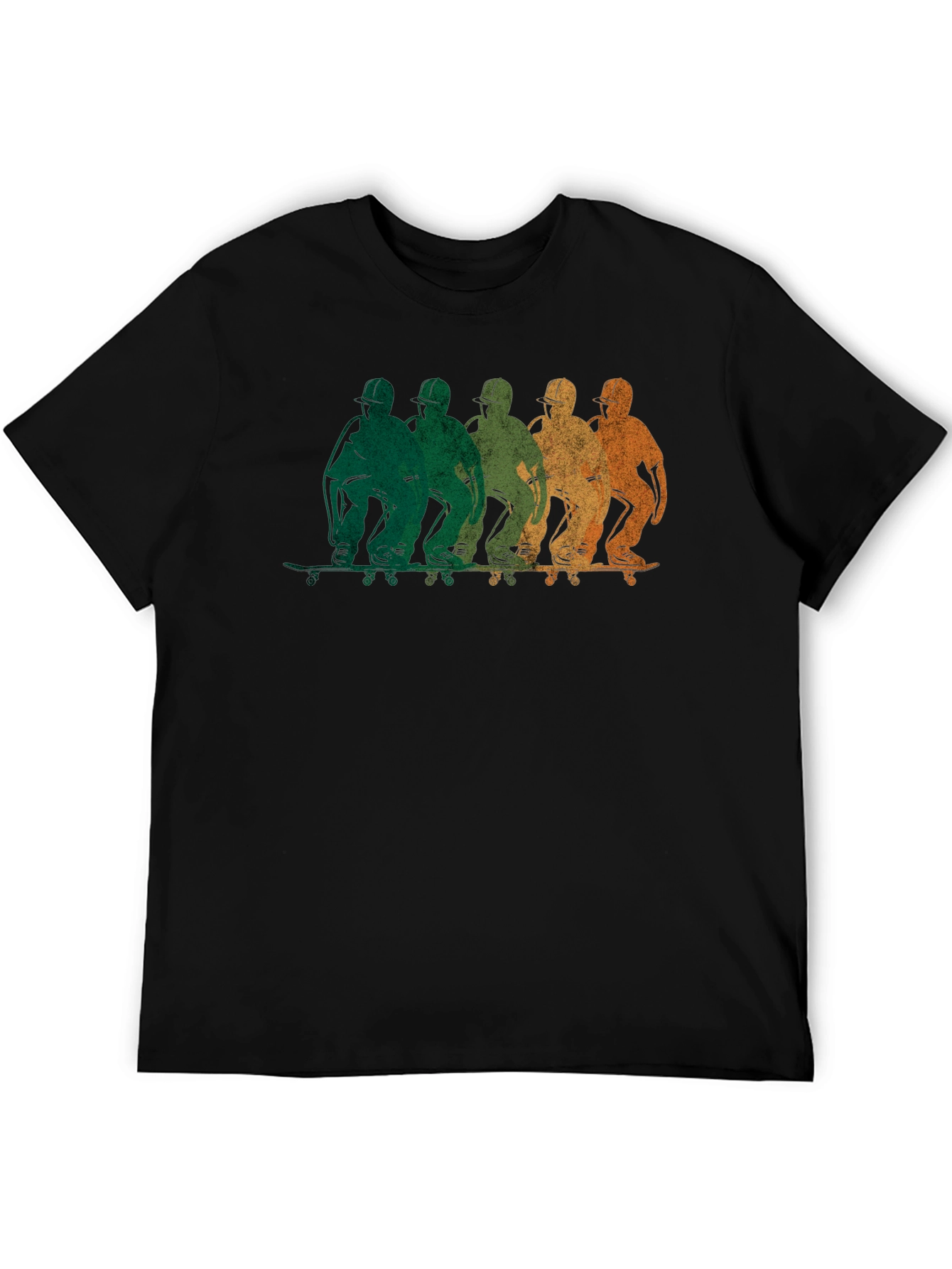 Retro Skateboarder Graphic Black T-Shirt
