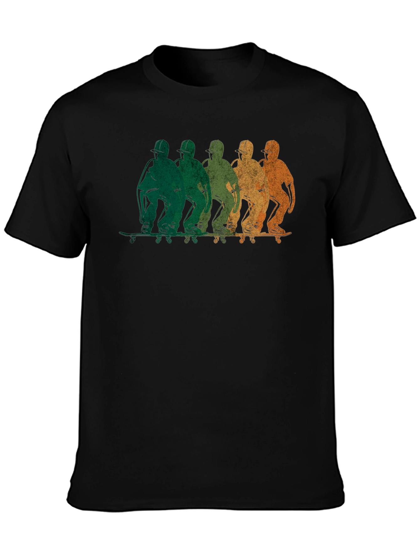 Retro Skateboarder Graphic Black T-Shirt