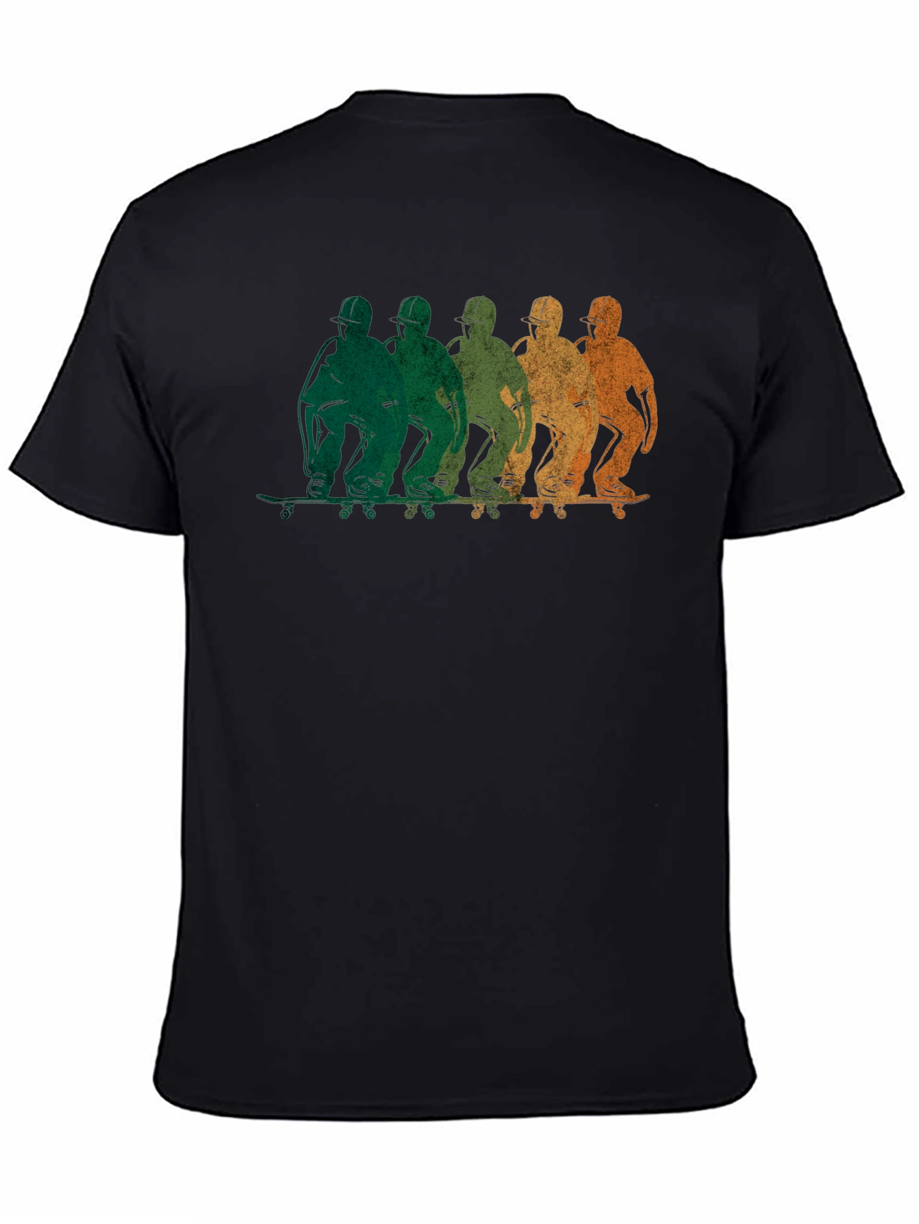 Retro Skateboarder Graphic Black T-Shirt