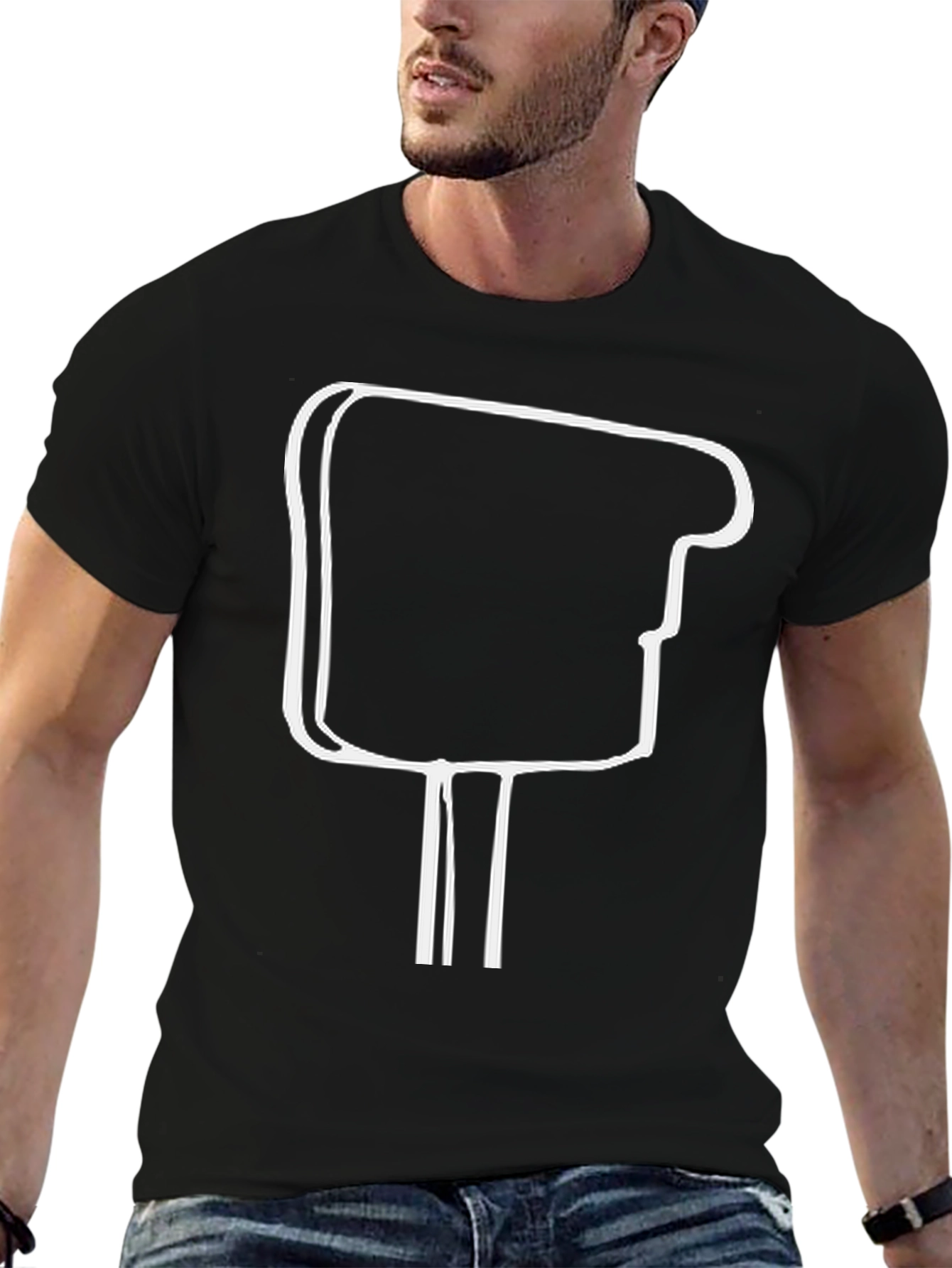 Cool Black T-Shirt with Abstract White Graphic Design