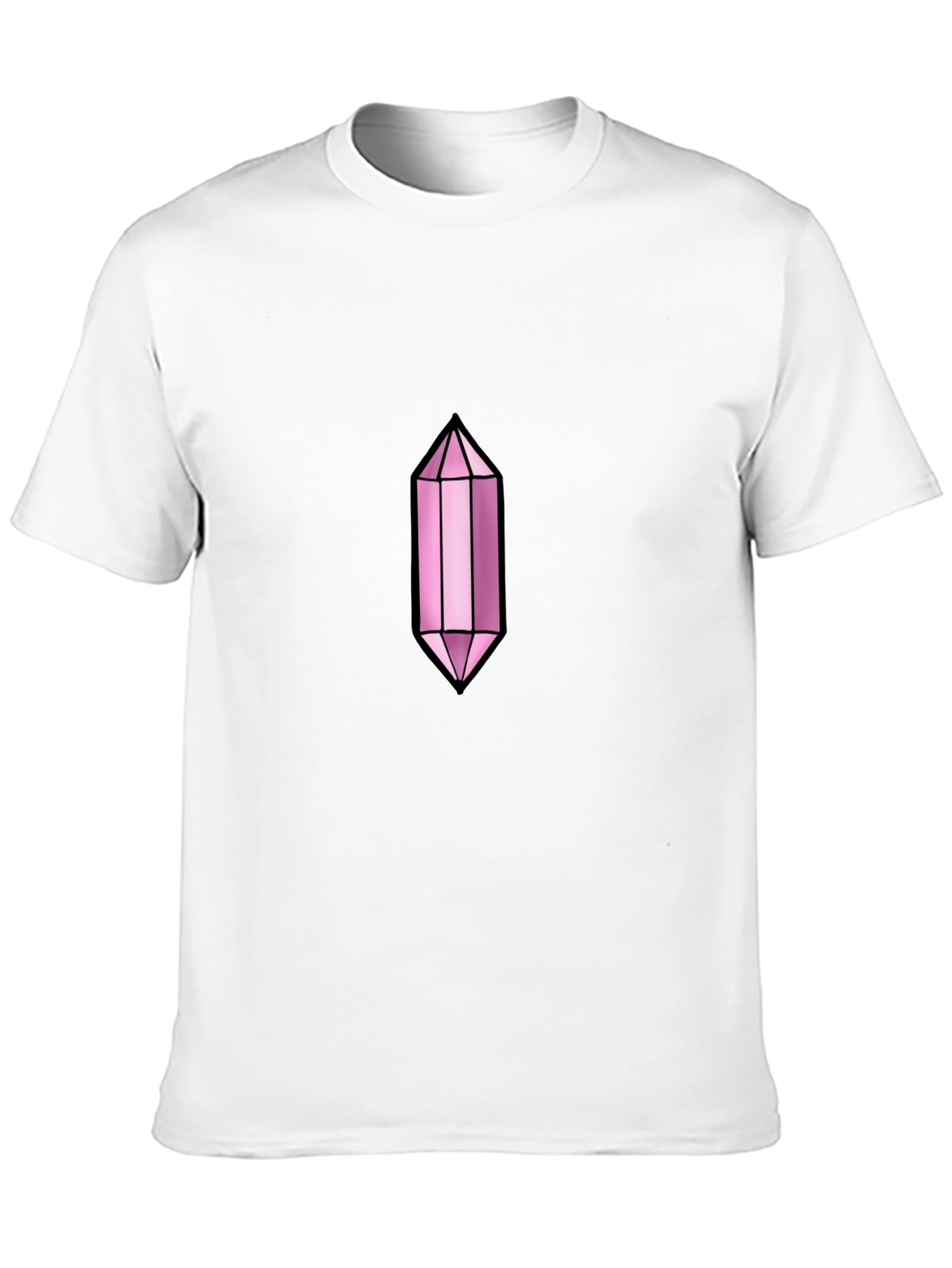 Mens Black T-Shirt with Pink Crystal Graphic