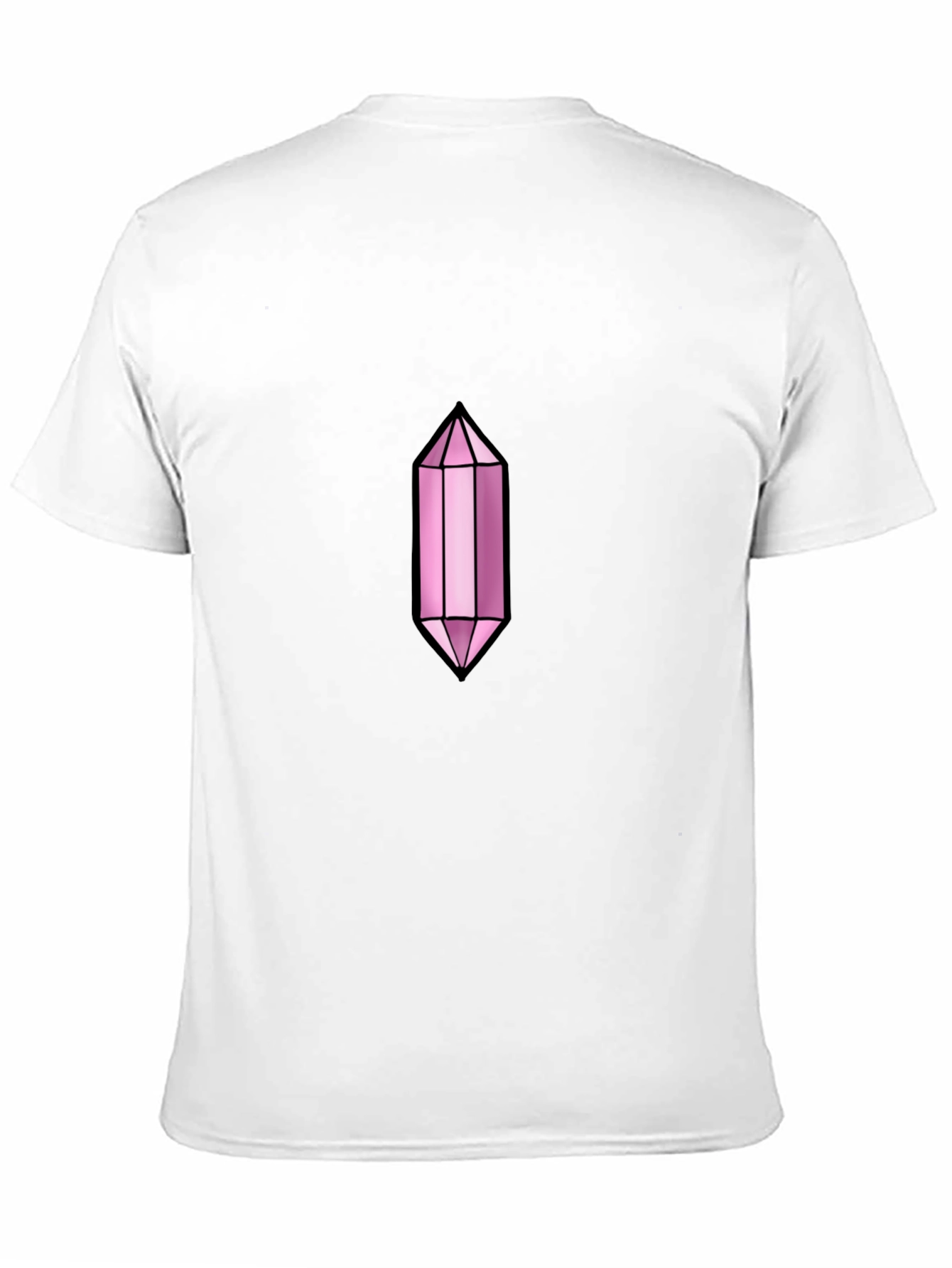 Mens Black T-Shirt with Pink Crystal Graphic