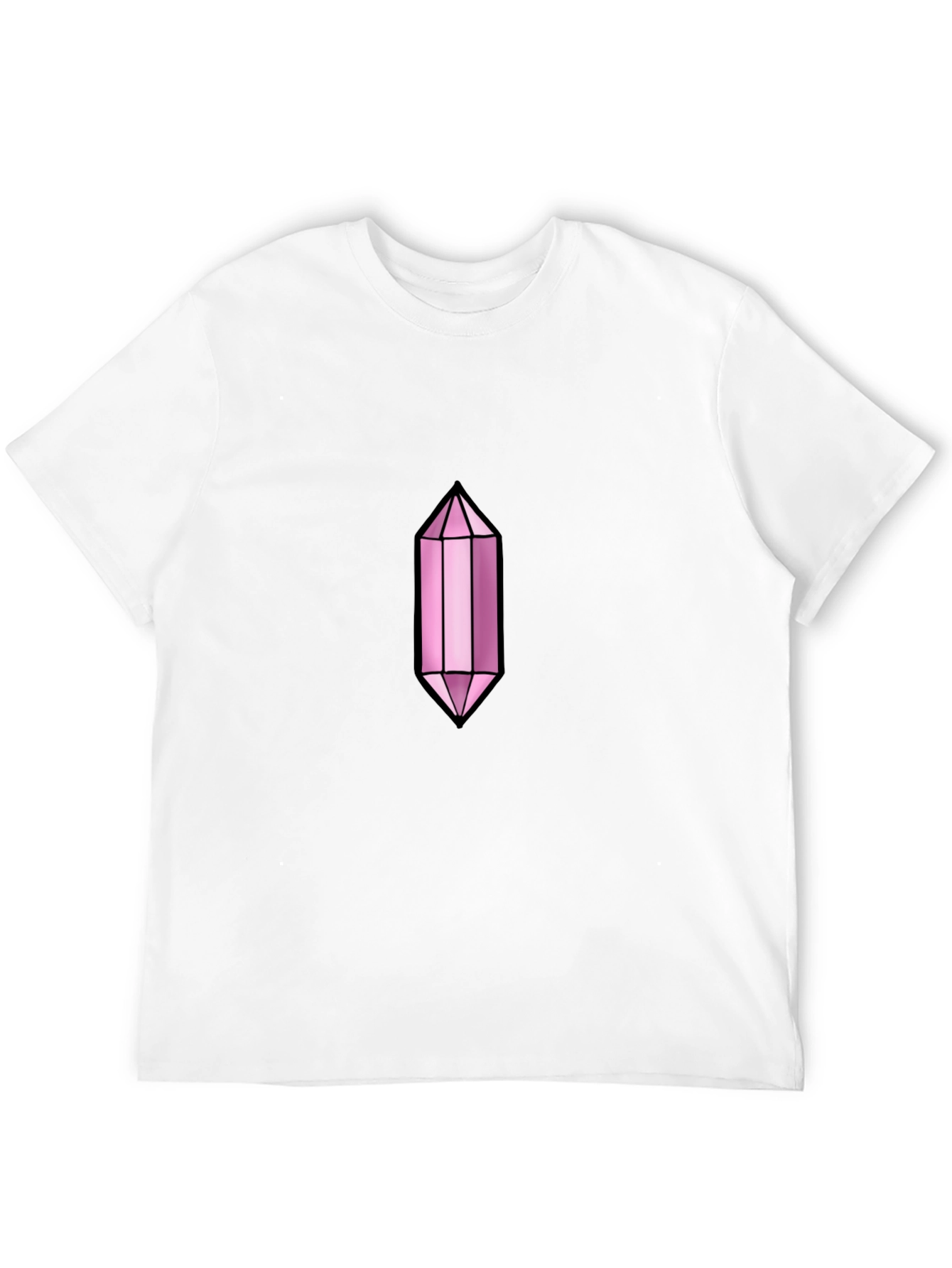 Mens Black T-Shirt with Pink Crystal Graphic