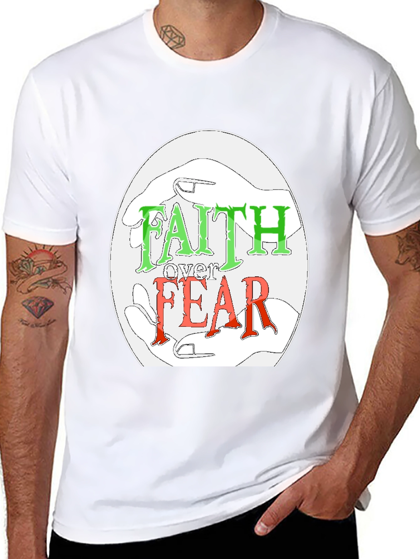 Faith Over Fear Graphic Tee - Religious Christian Apparel