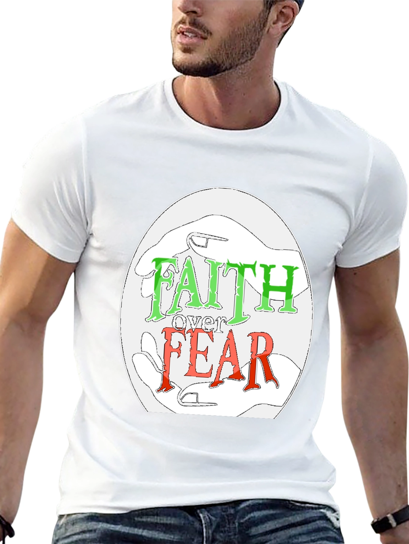 Faith Over Fear Graphic Tee - Religious Christian Apparel