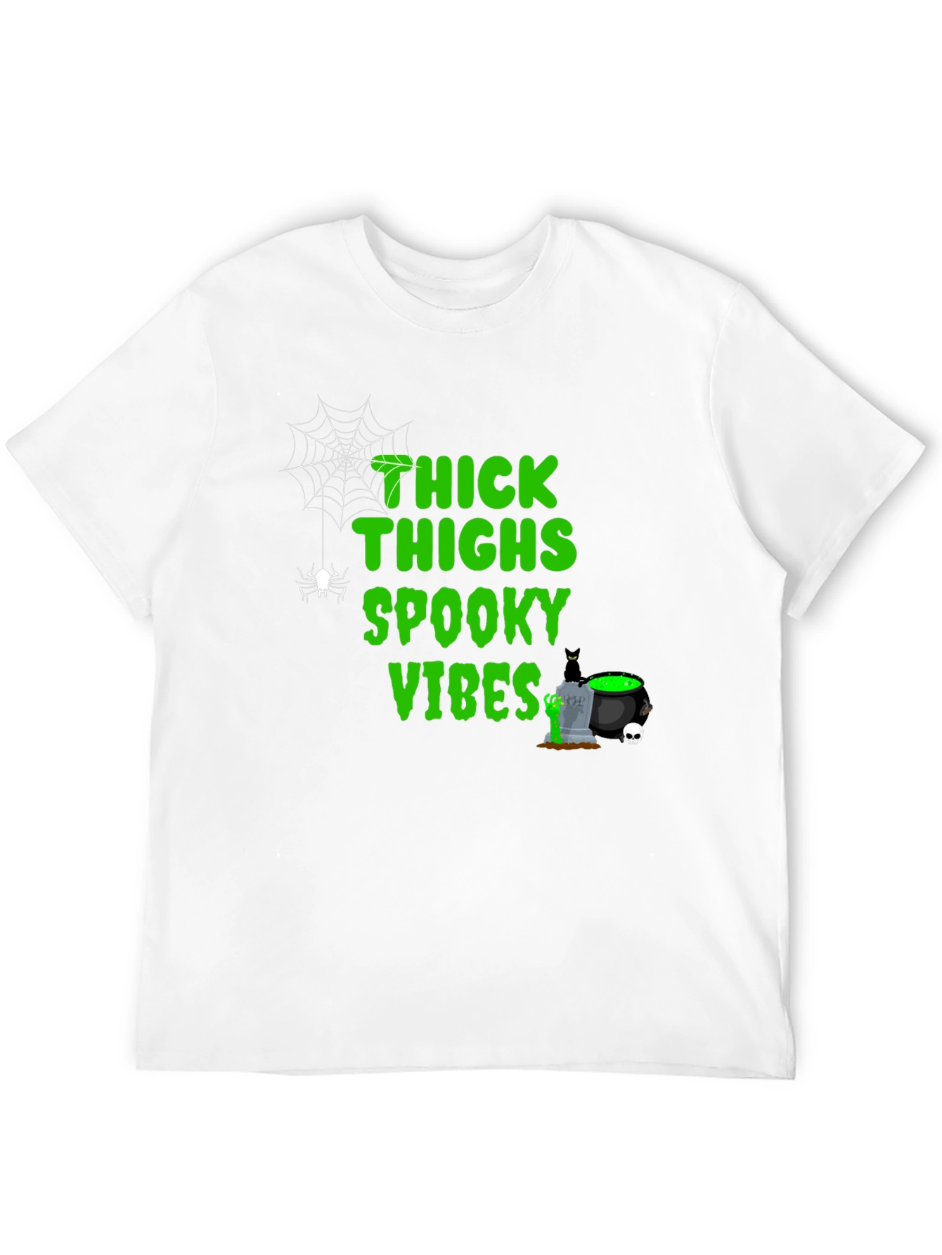 Thick Thighs Spooky Vibes Halloween T-Shirt