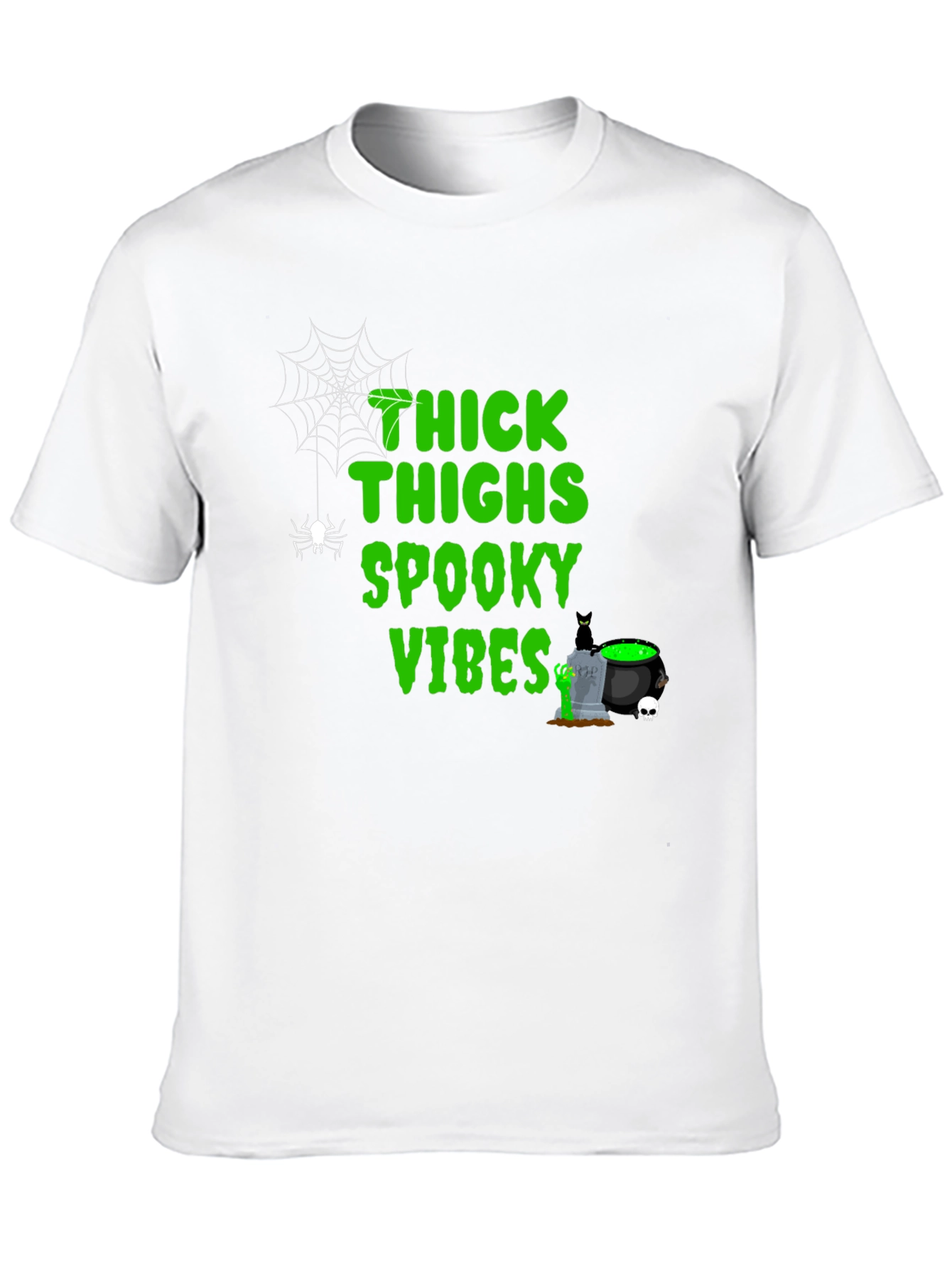 Thick Thighs Spooky Vibes Halloween T-Shirt