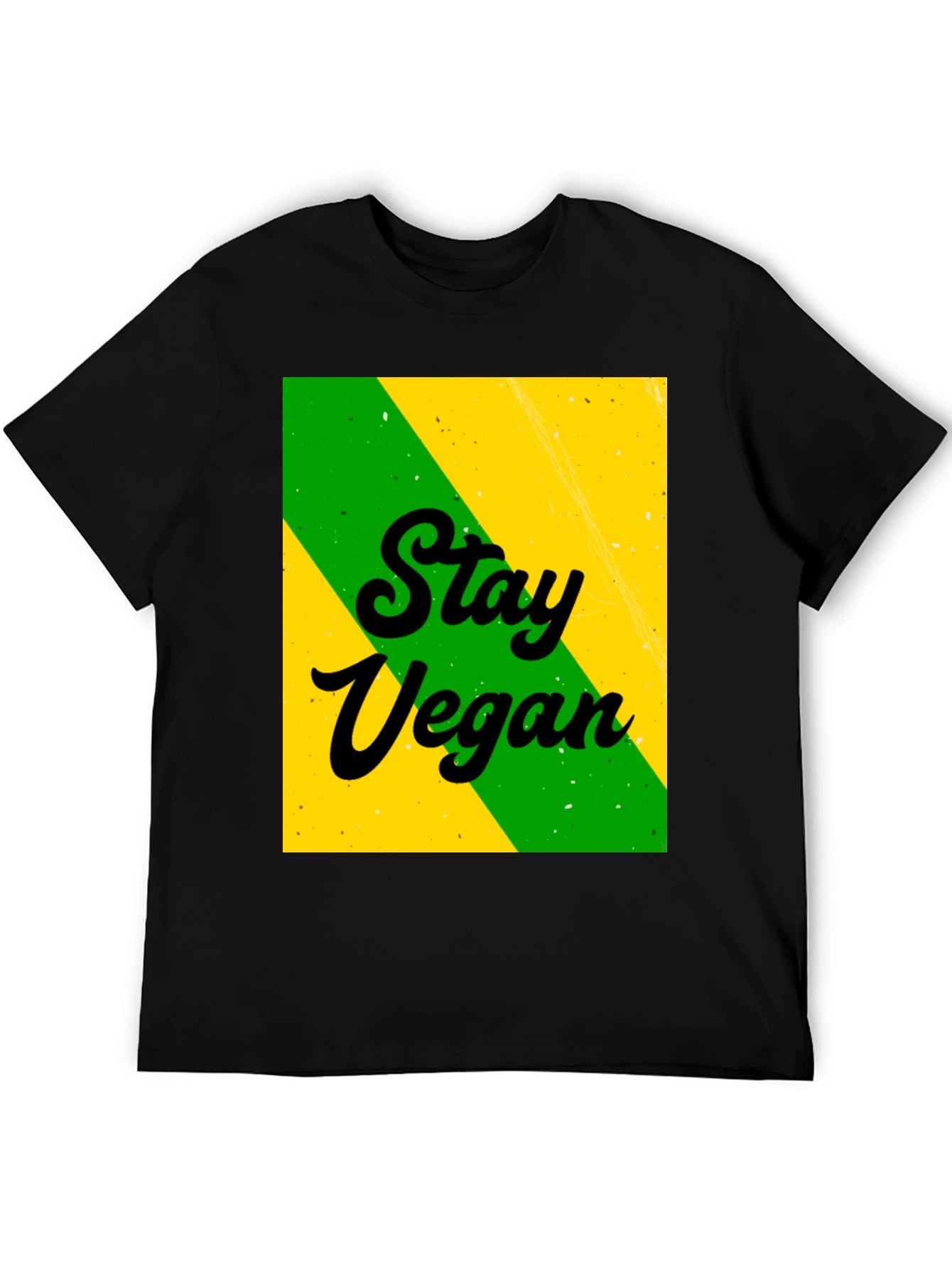 Stay Vegan Black Graphic T-Shirt