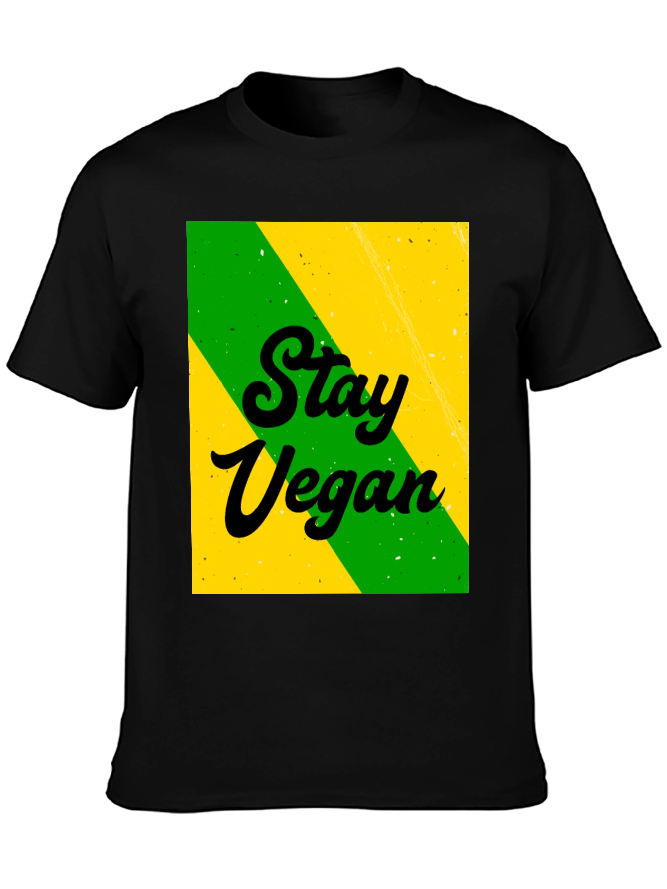 Stay Vegan Black Graphic T-Shirt
