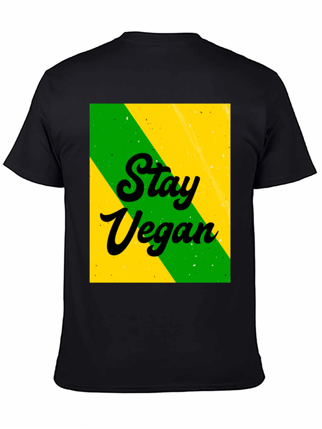 Stay Vegan Black Graphic T-Shirt