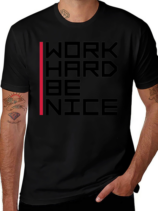 Work Hard Be Nice Graphic Tee - Black